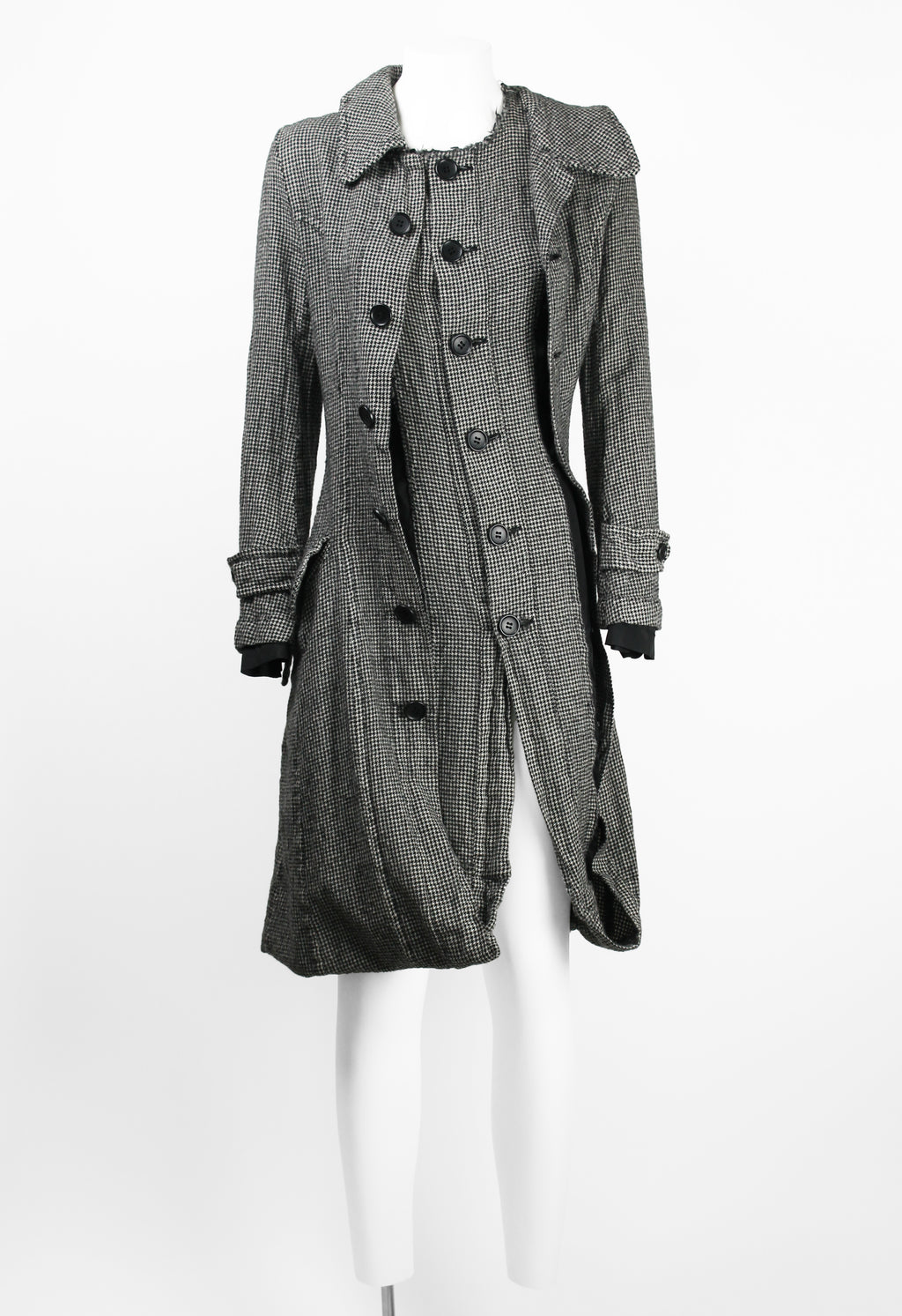 JUNYA WATANABE FW 2007 HOUNDSTOOTH TWISTED LAYERED COAT