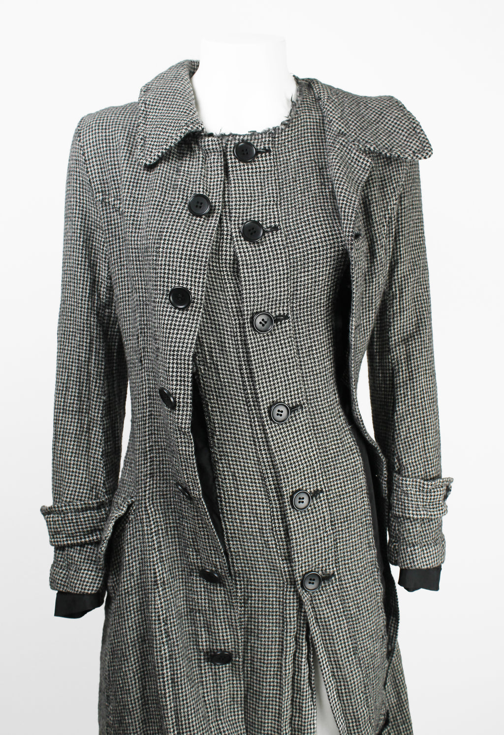 JUNYA WATANABE FW 2007 HOUNDSTOOTH TWISTED LAYERED COAT