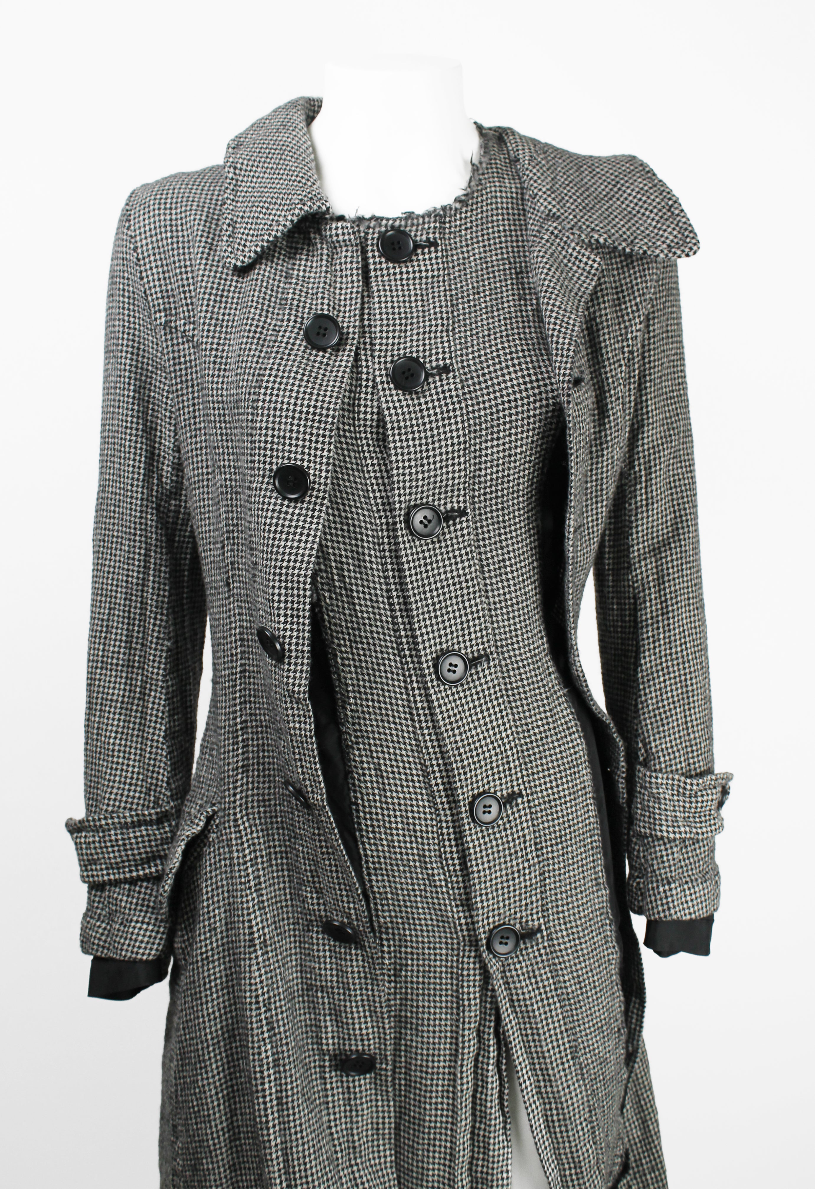 JUNYA WATANABE FW 2007 HOUNDSTOOTH TWISTED LAYERED COAT