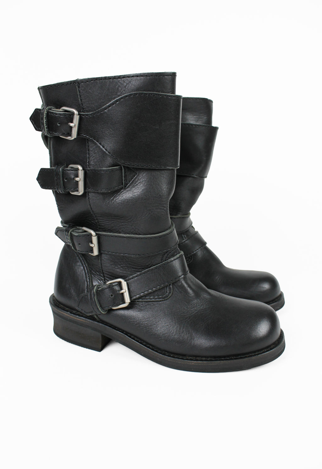 JUNYA WATANABE MAN FW 2007 MOTORCYCLE BUCKLE BOOTS