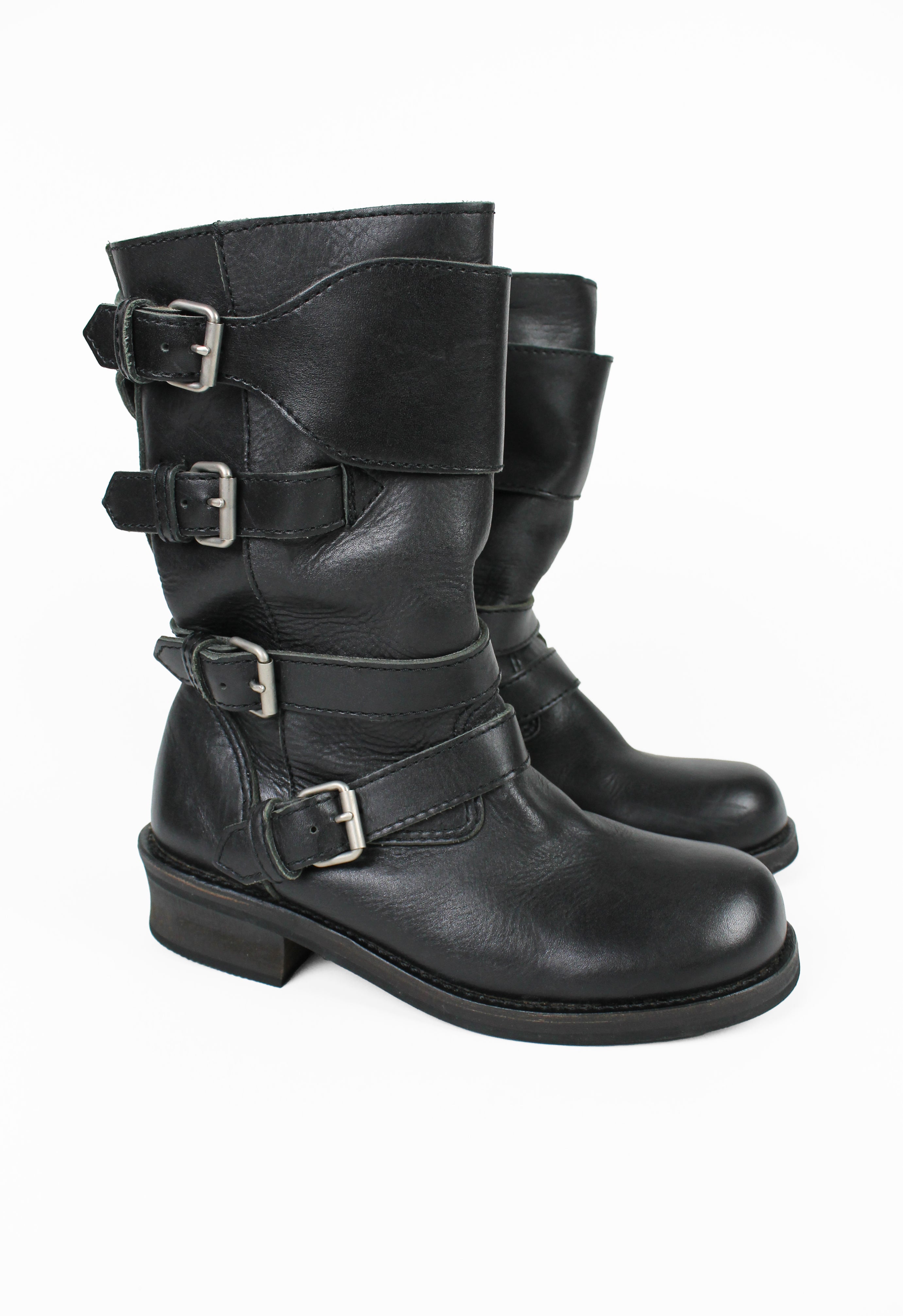 JUNYA WATANABE MAN FW 2007 MOTORCYCLE BUCKLE BOOTS