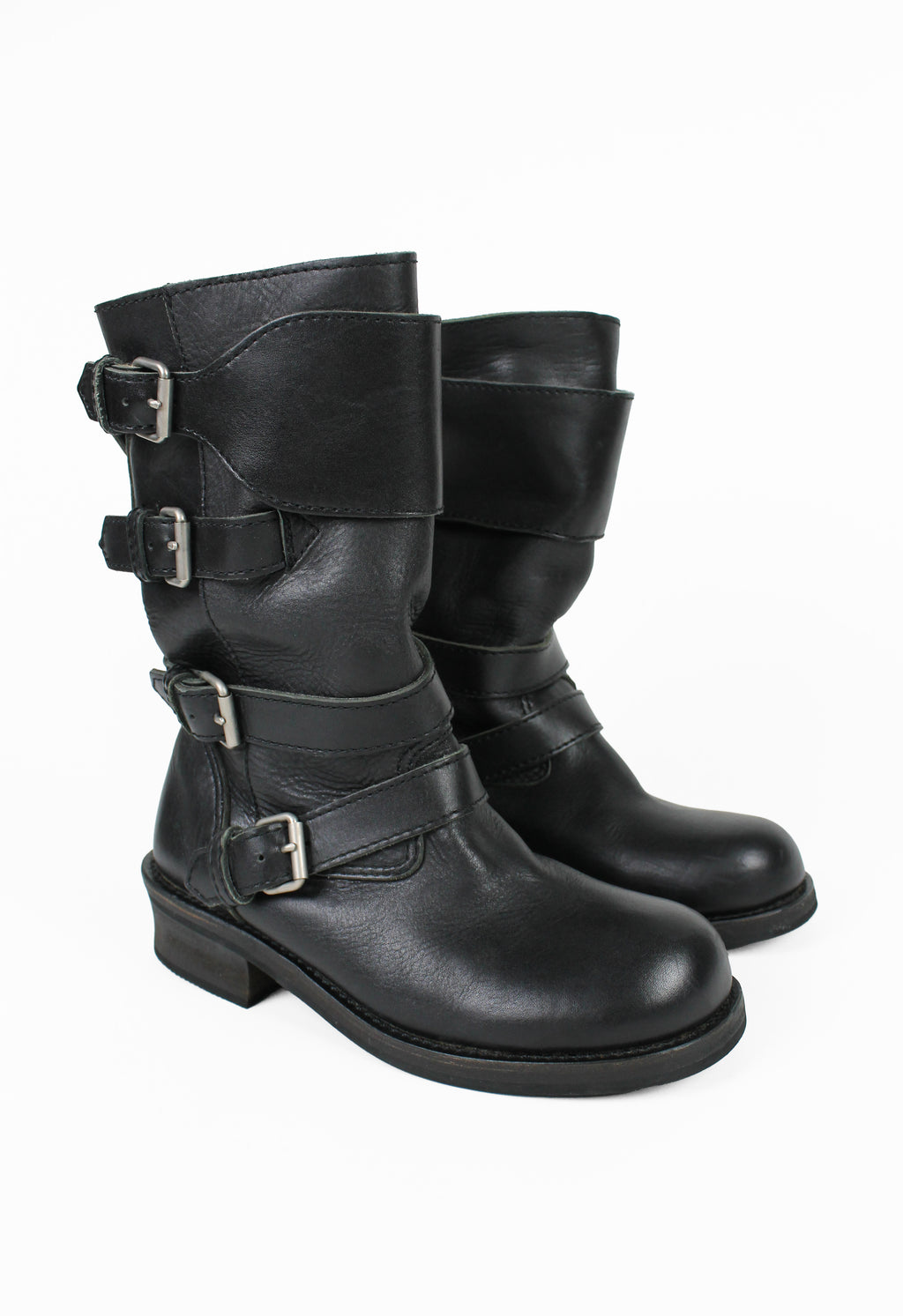 JUNYA WATANABE MAN FW 2007 MOTORCYCLE BUCKLE BOOTS