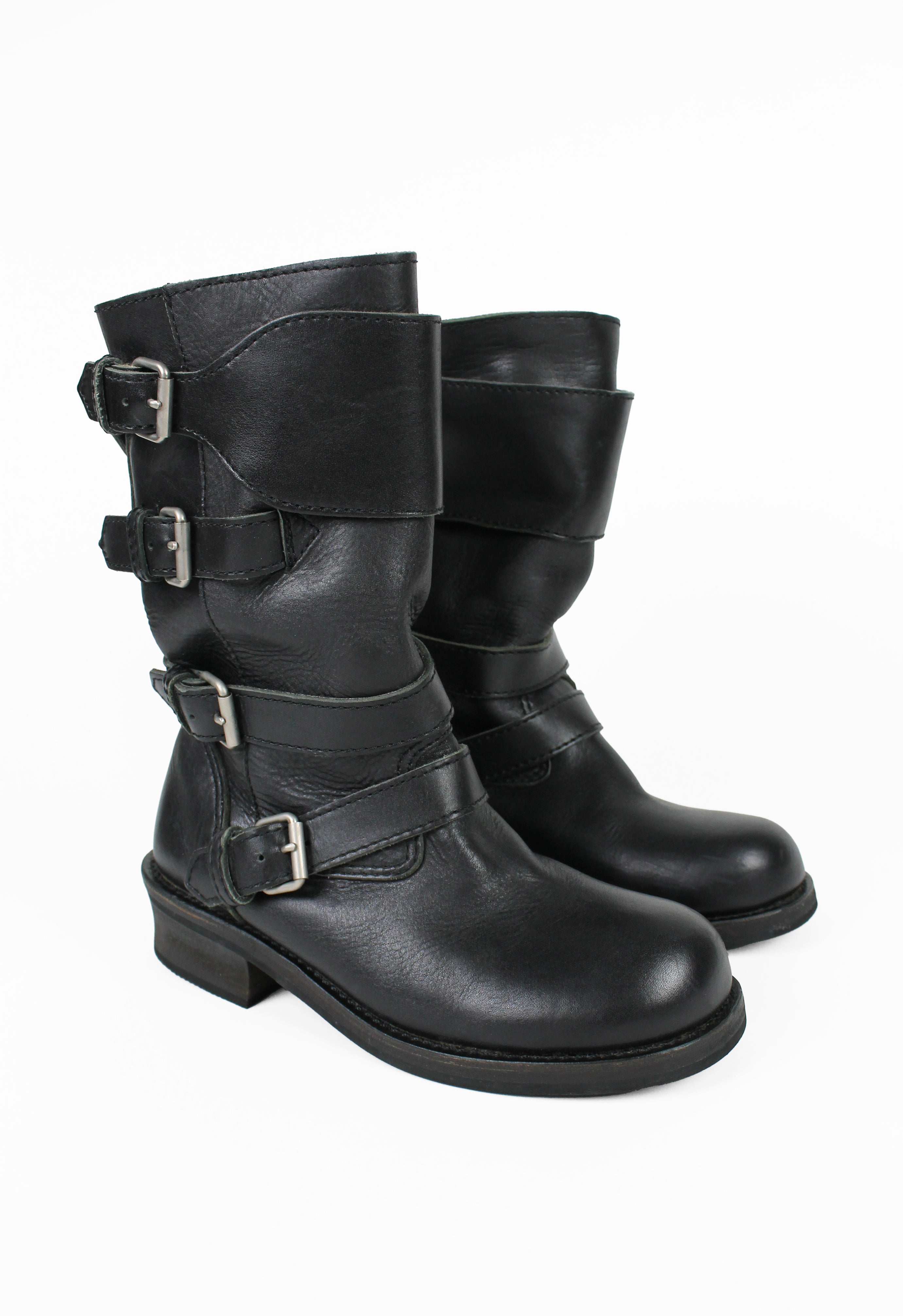 JUNYA WATANABE MAN FW 2007 MOTORCYCLE BUCKLE BOOTS