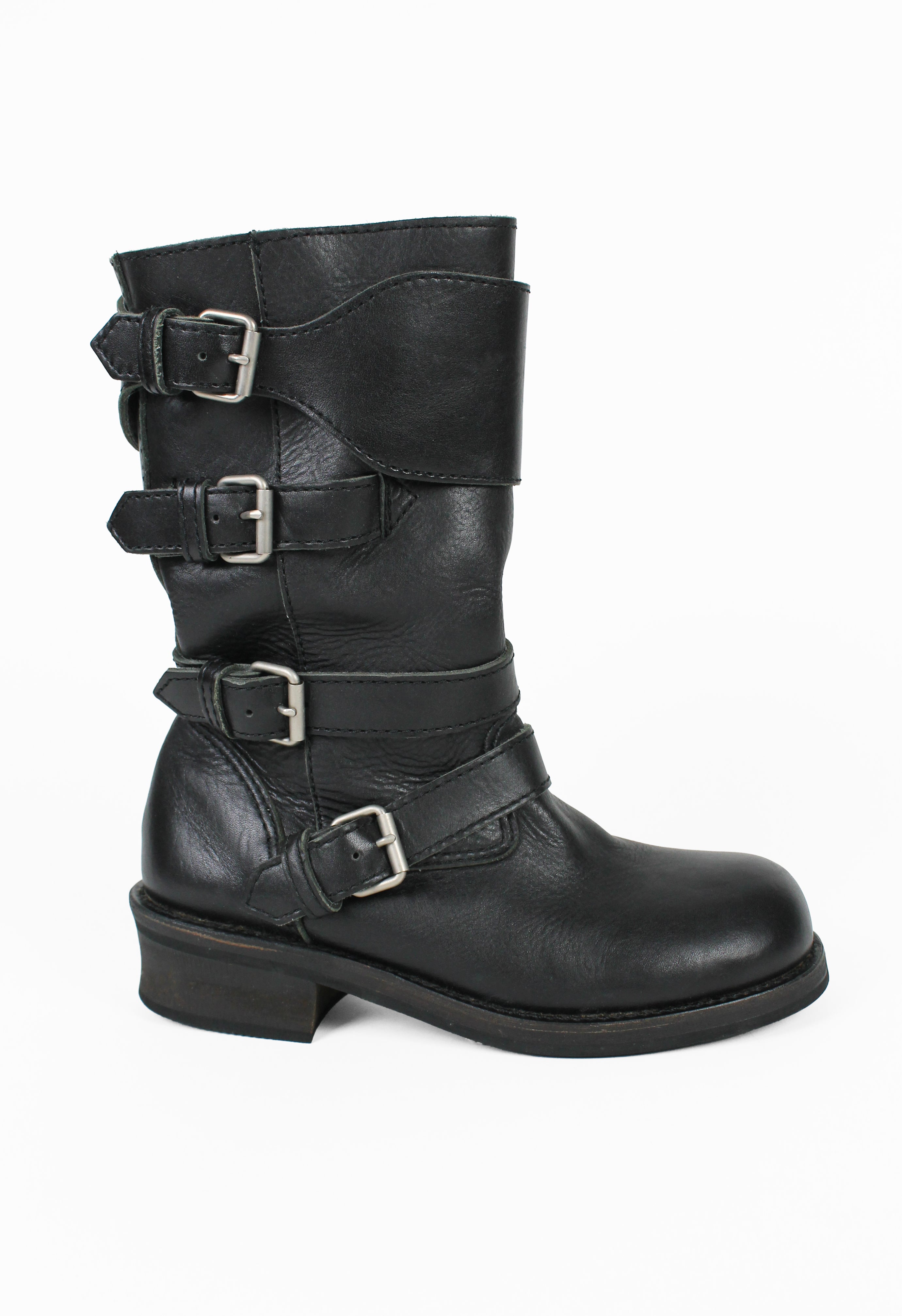 JUNYA WATANABE MAN FW 2007 MOTORCYCLE BUCKLE BOOTS