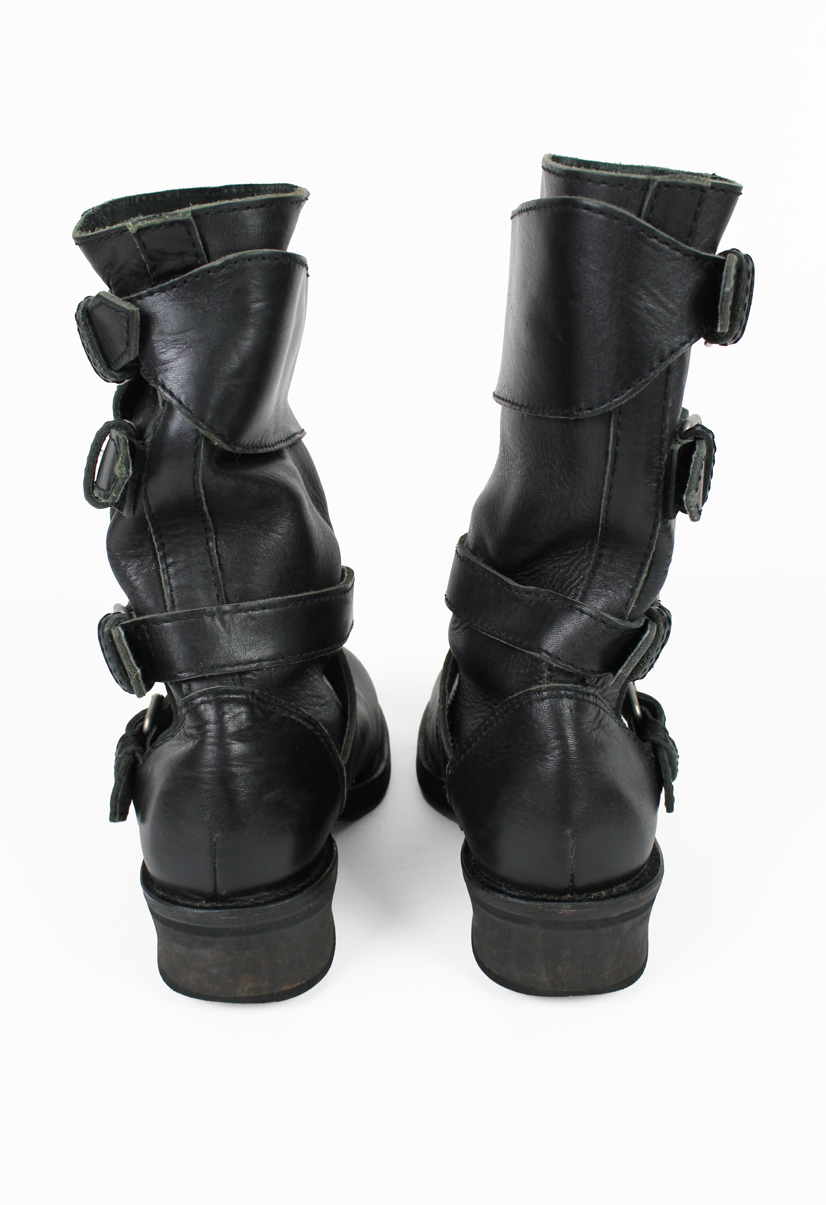 JUNYA WATANABE MAN FW 2007 MOTORCYCLE BUCKLE BOOTS