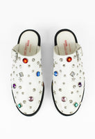 JUNYA WATANABE MAN PINK FW 2002 WHITE LEATHER JEWELLED MULES