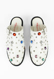 JUNYA WATANABE MAN PINK FW 2002 WHITE LEATHER JEWELLED MULES