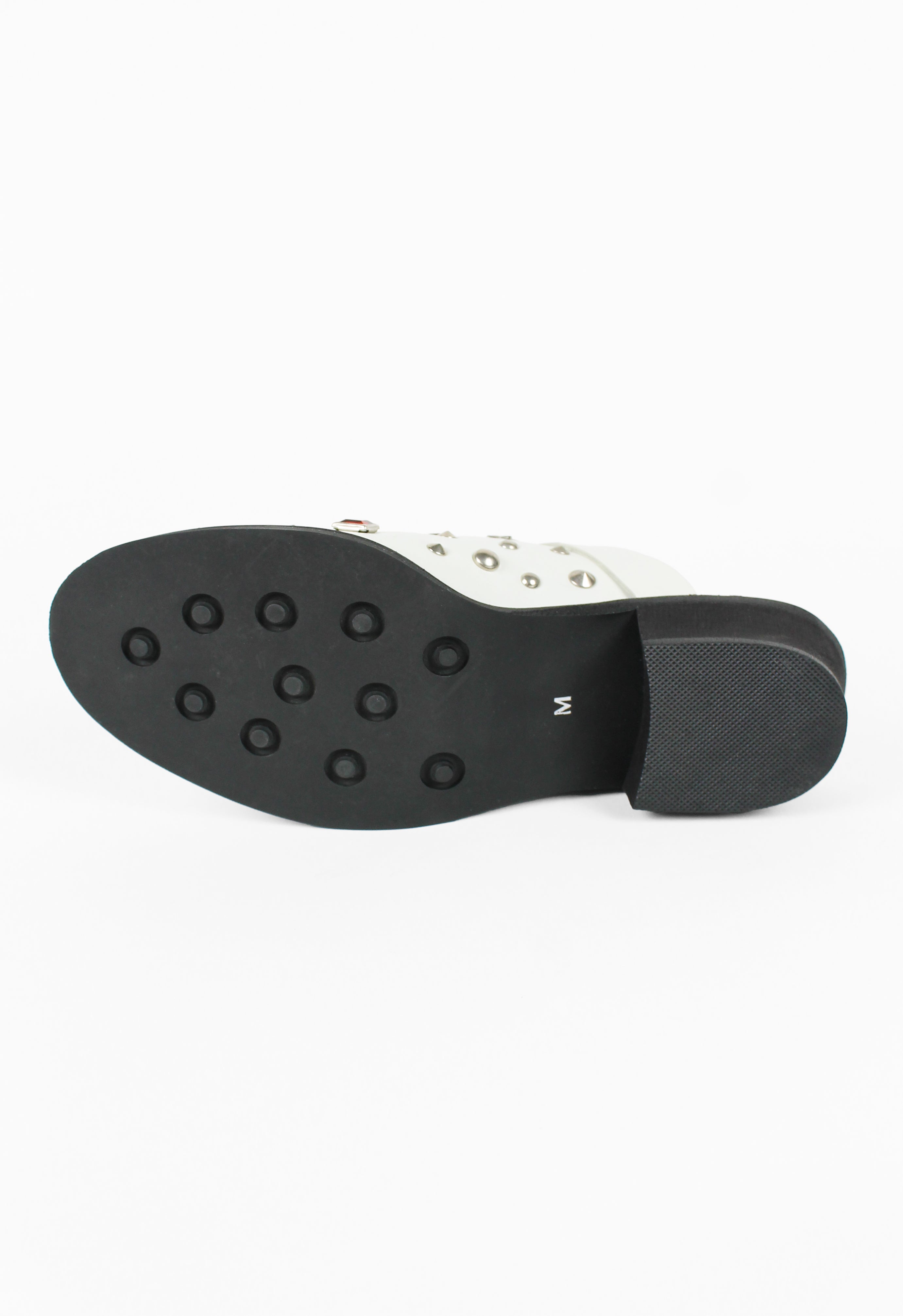 JUNYA WATANABE MAN PINK FW 2002 WHITE LEATHER JEWELLED MULES