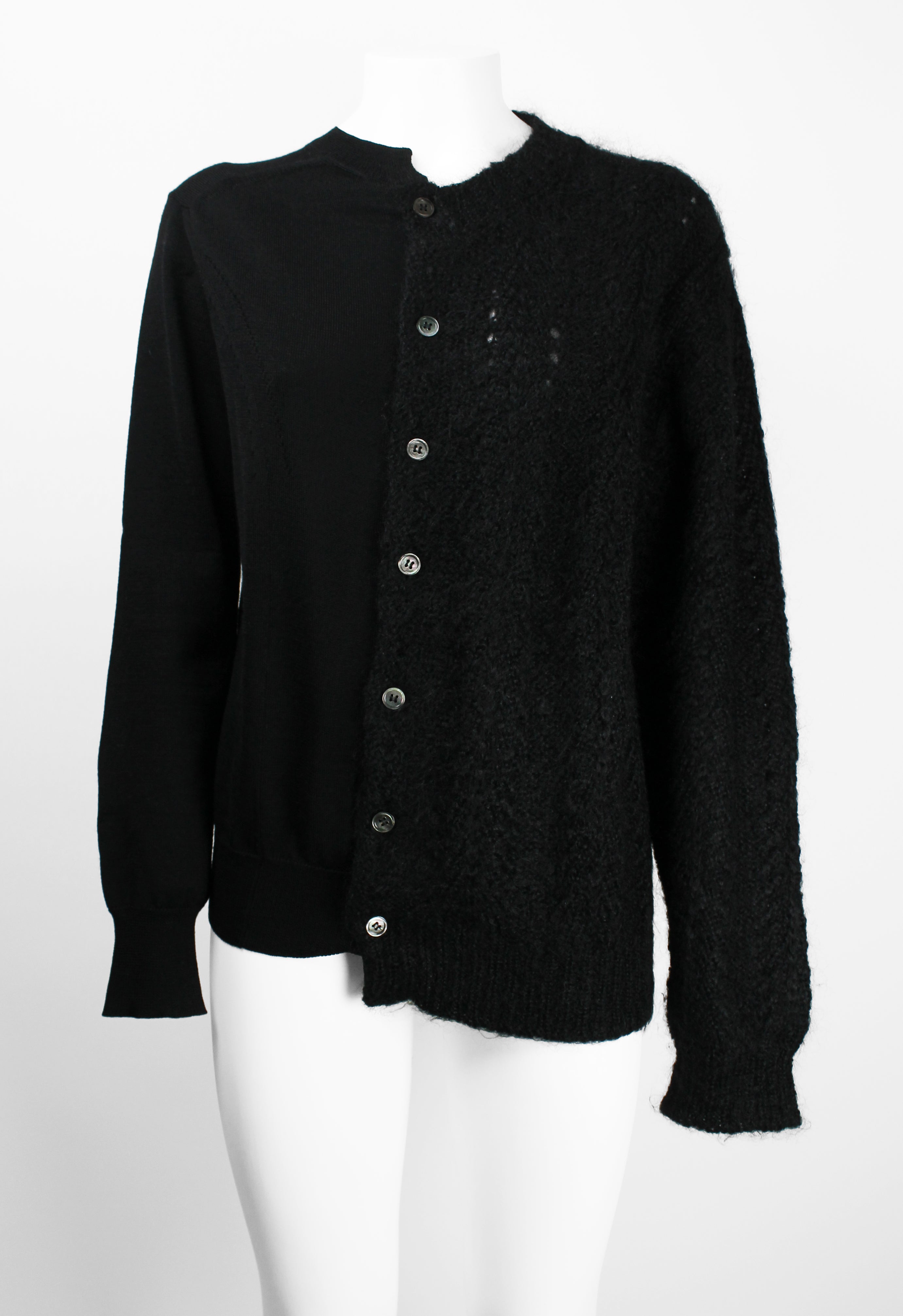 JUNYA WATANABE FW 2019 RECONSTRUCTED MOHAIR SPLIT CARDIGAN