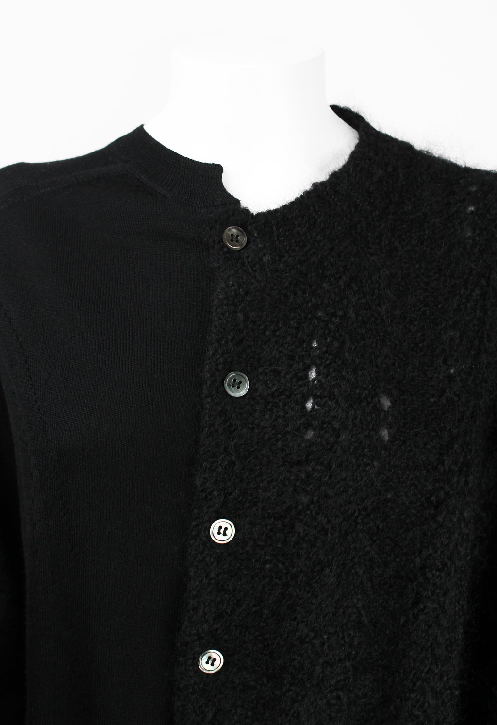 JUNYA WATANABE FW 2019 RECONSTRUCTED MOHAIR SPLIT CARDIGAN