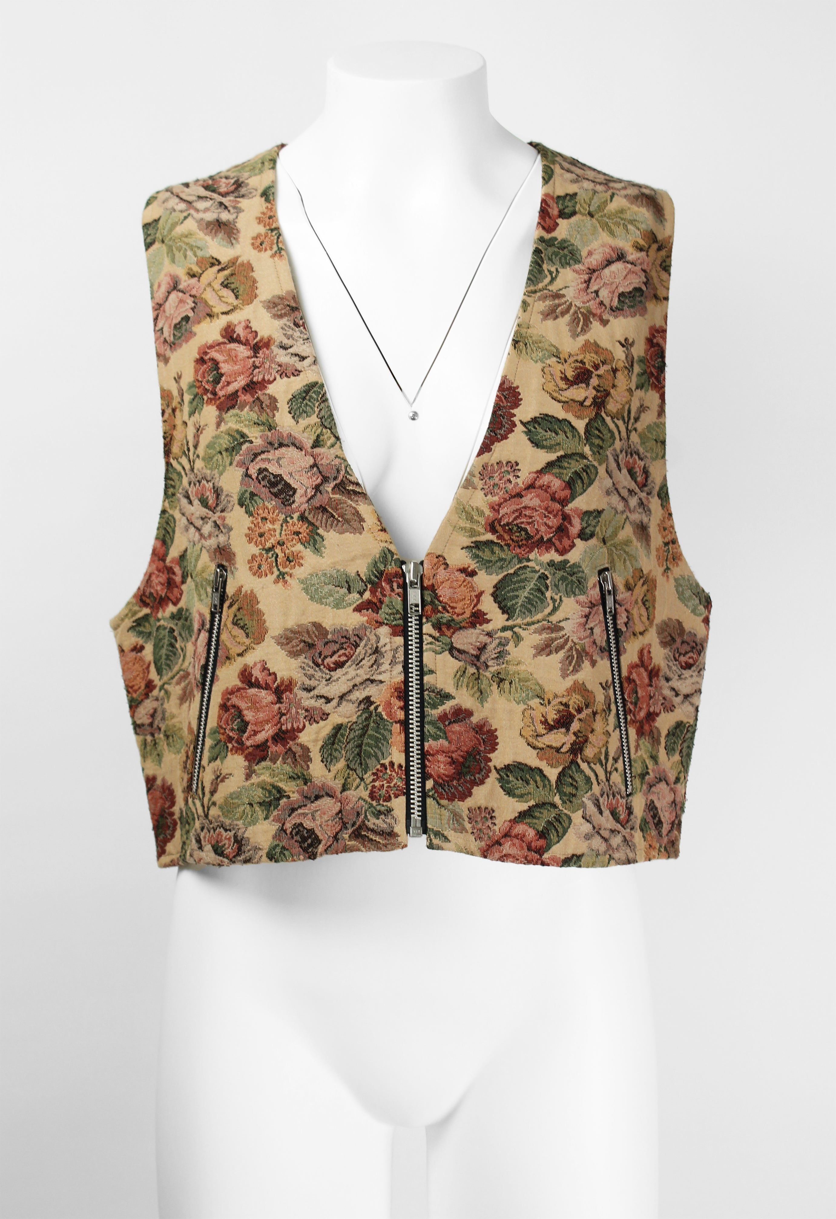JUNYA WATANABE SS 1993 WIDE GOBELIN FLORAL WAISTCOAT