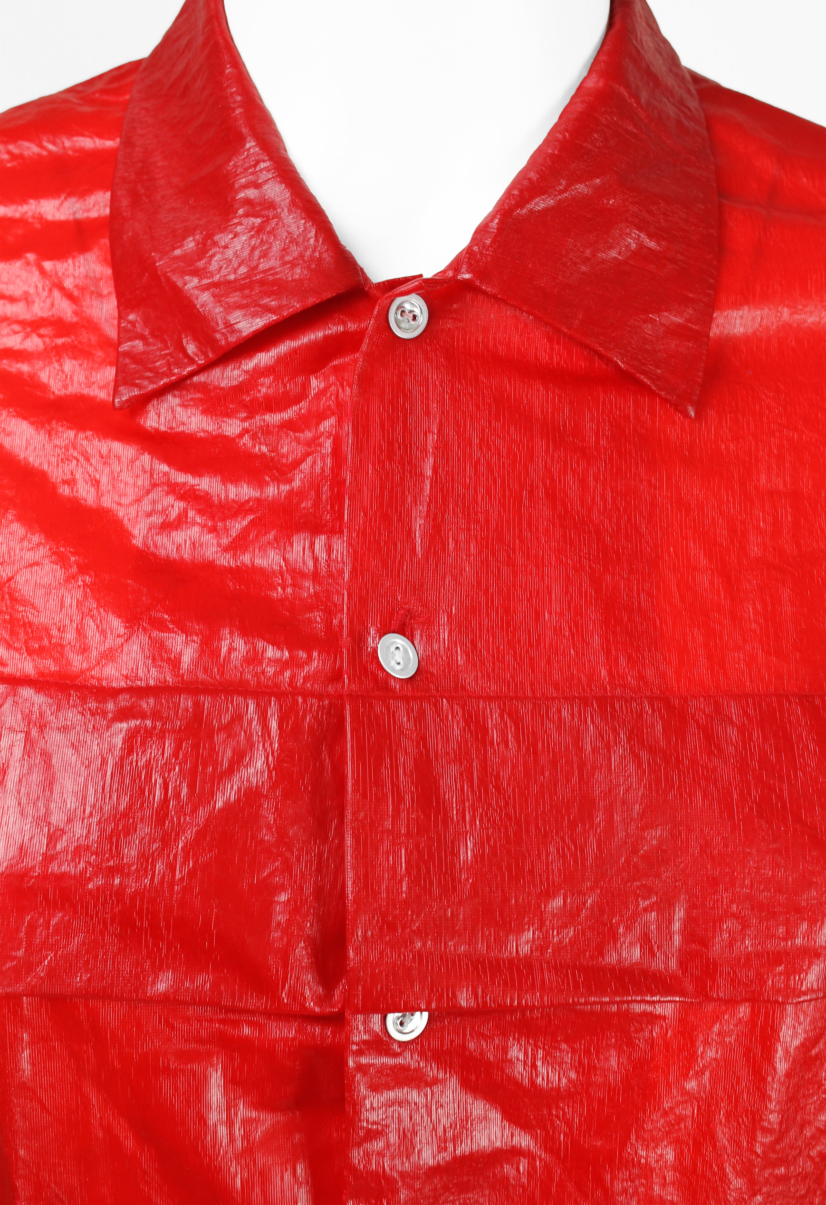 JUNYA WATANABE SS 1996 RED COATED SLIT SHIRT