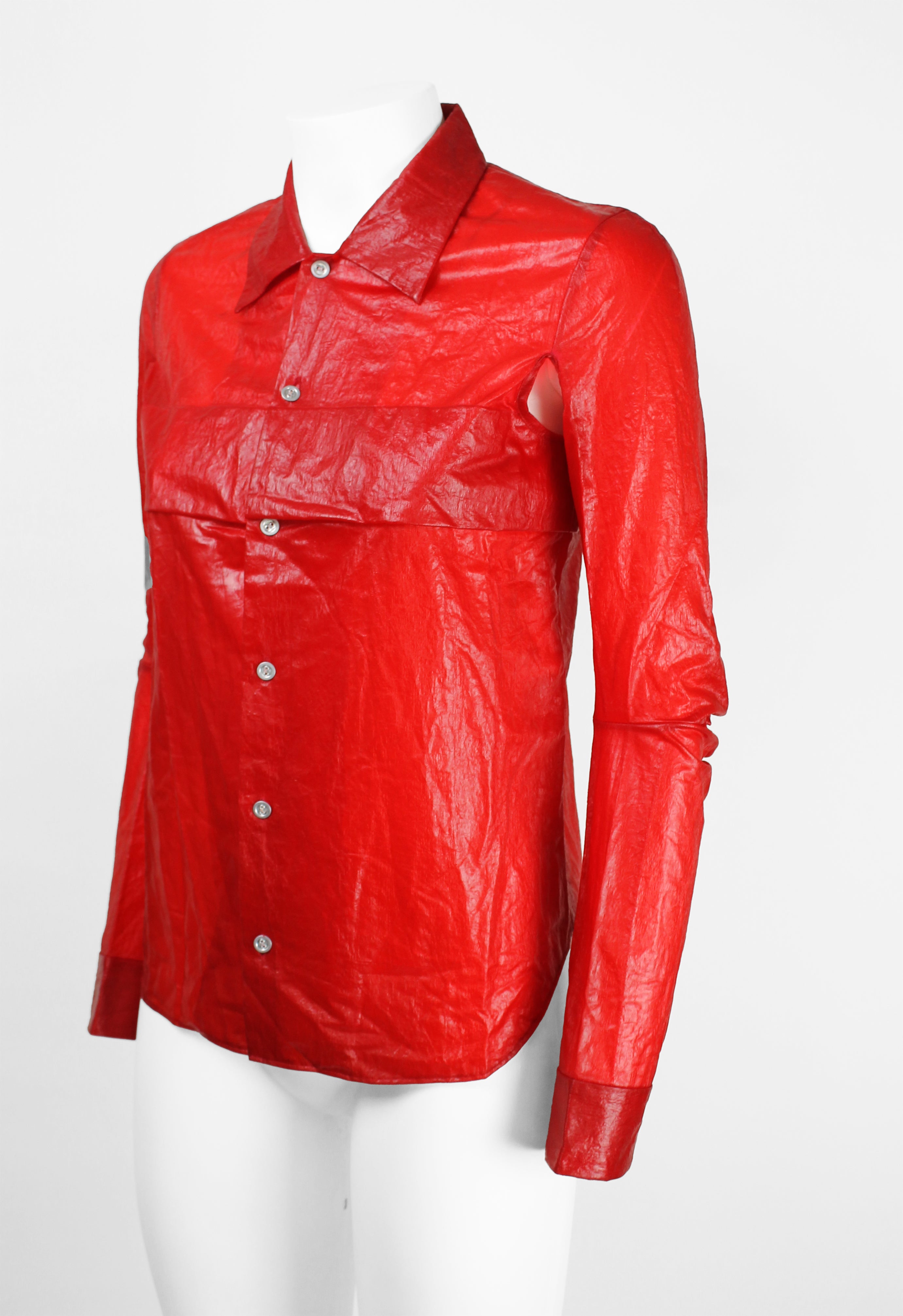 JUNYA WATANABE SS 1996 RED COATED SLIT SHIRT