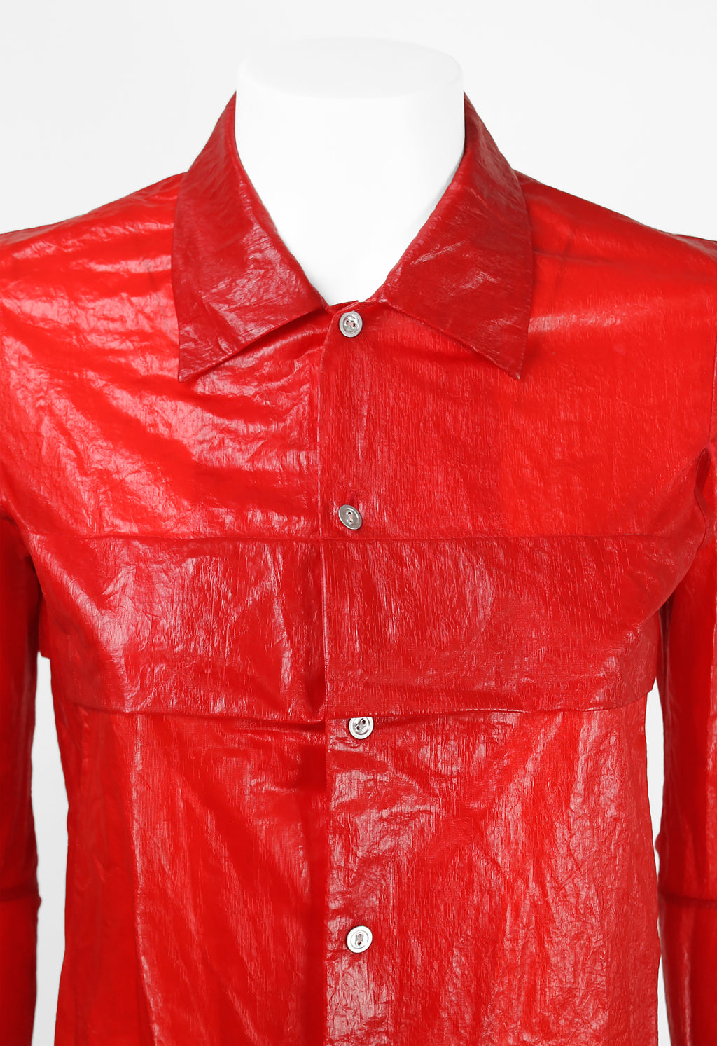 JUNYA WATANABE SS 1996 RED COATED SLIT SHIRT