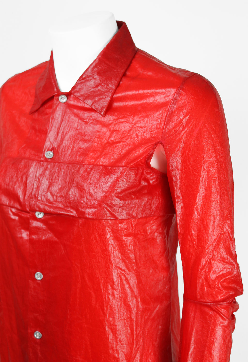 JUNYA WATANABE SS 1996 RED COATED SLIT SHIRT