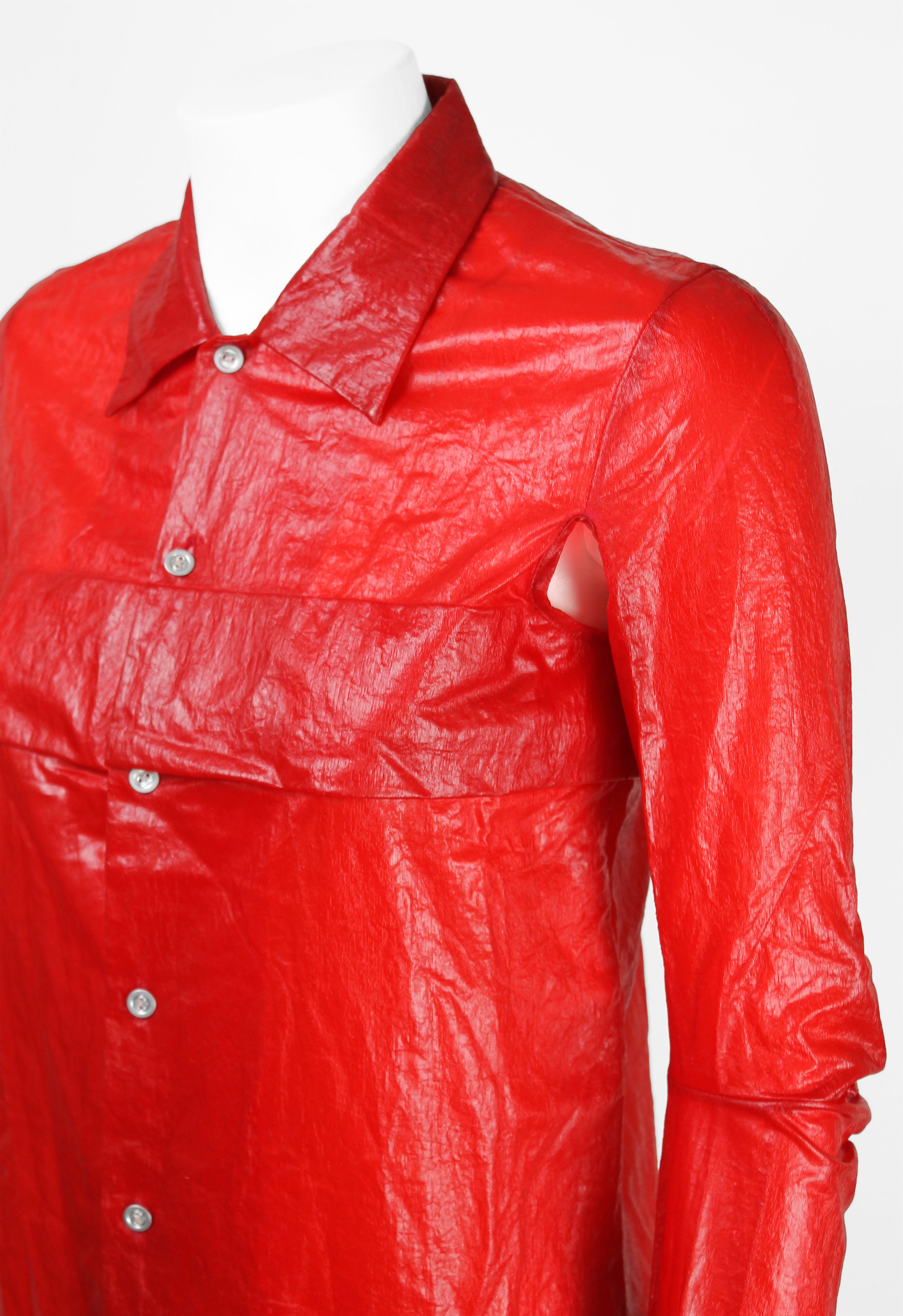JUNYA WATANABE SS 1996 RED COATED SLIT SHIRT