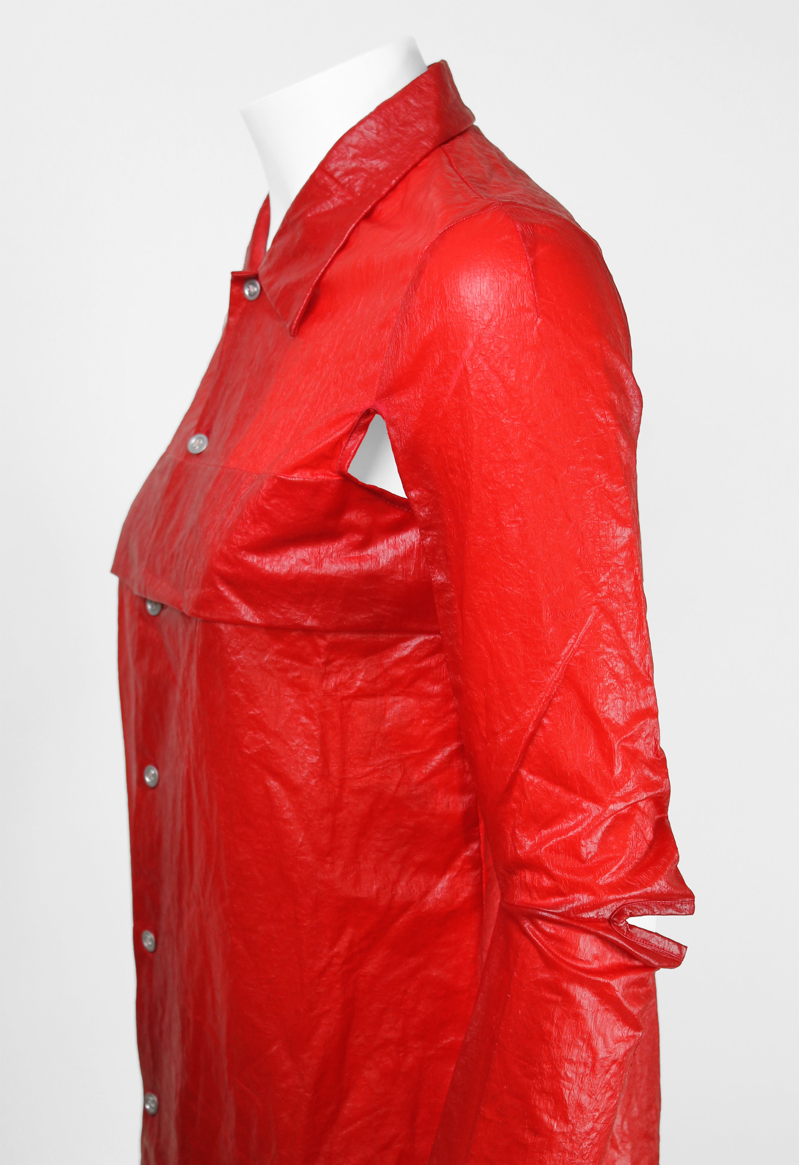 JUNYA WATANABE SS 1996 RED COATED SLIT SHIRT