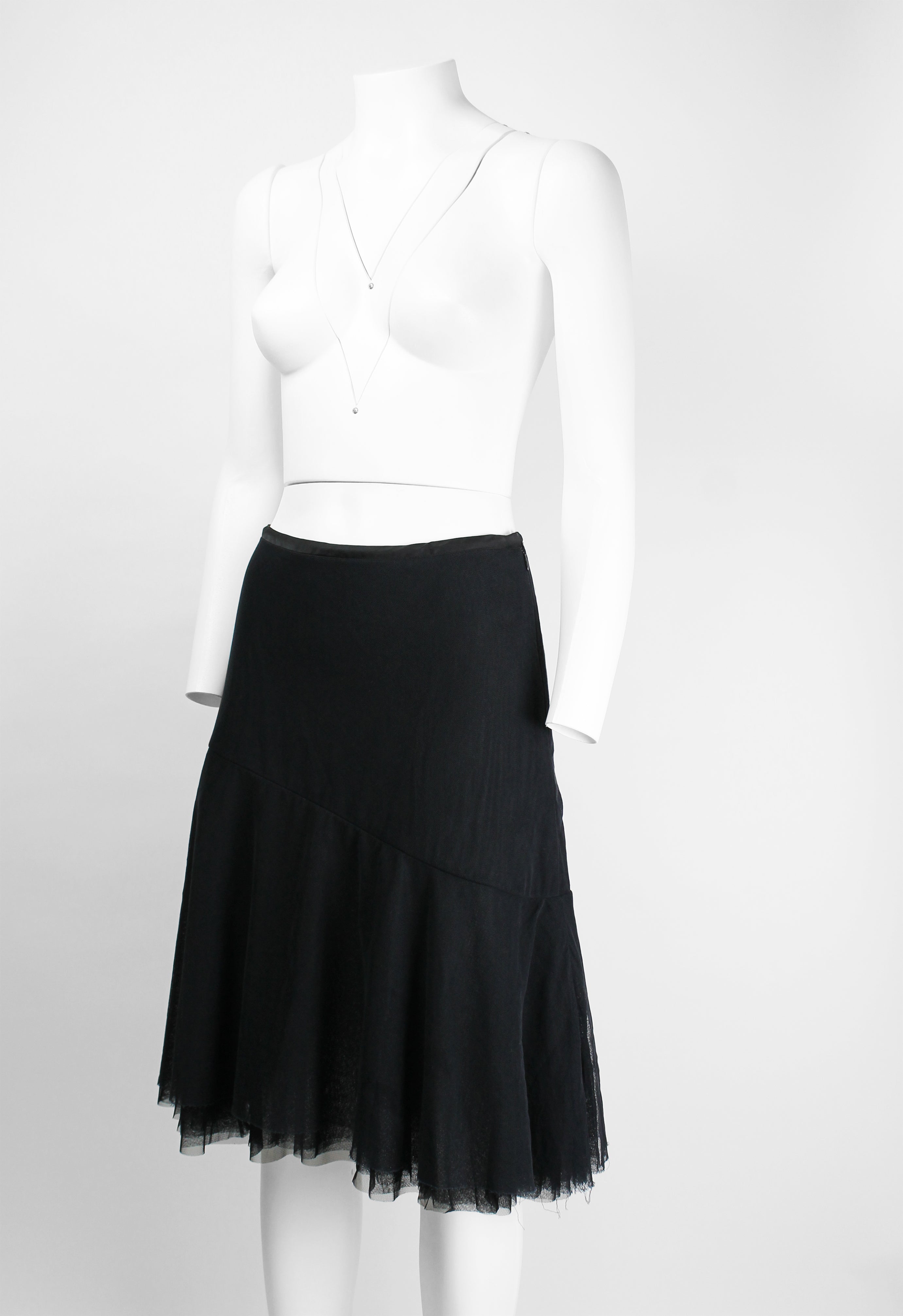 JUNYA WATANABE BLACK PLEATED WRAP SKIRT 1998