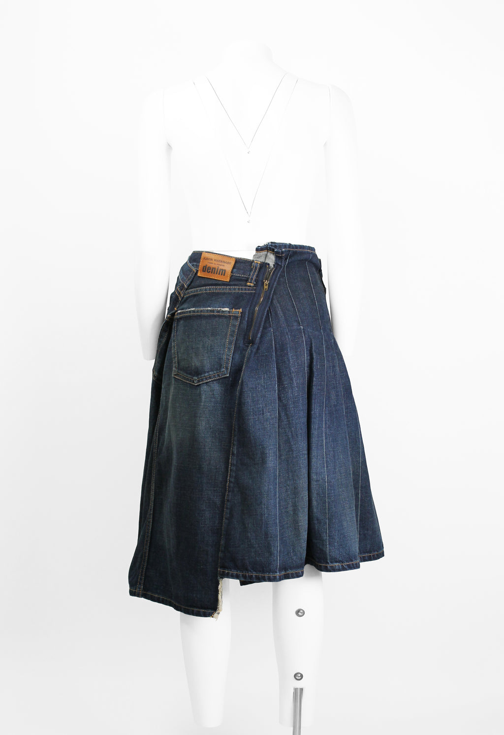 JUNYA WATANABE SS 2006 RECONSTRUCTED DENIM PLEATED SKIRT