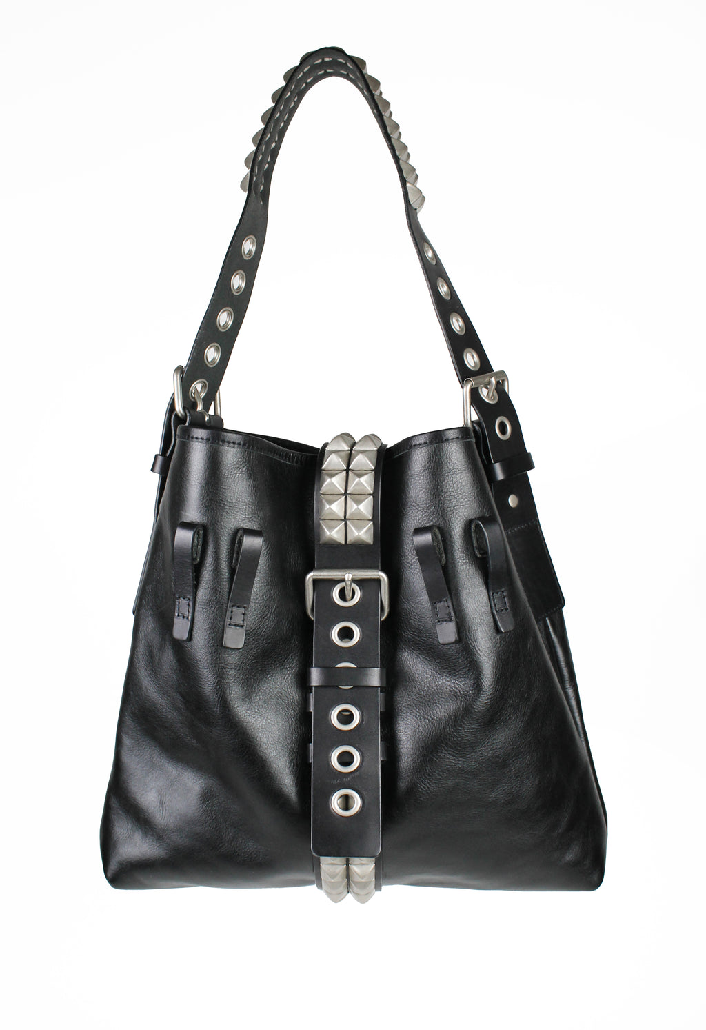 JUNYA WATANABE TRANSFORMABLE STUDDED LEATHER BAG