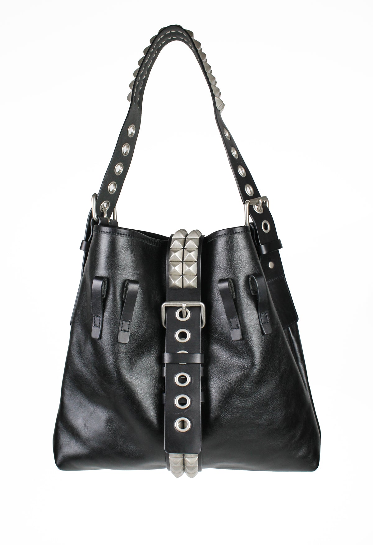 JUNYA WATANABE TRANSFORMABLE STUDDED LEATHER BAG