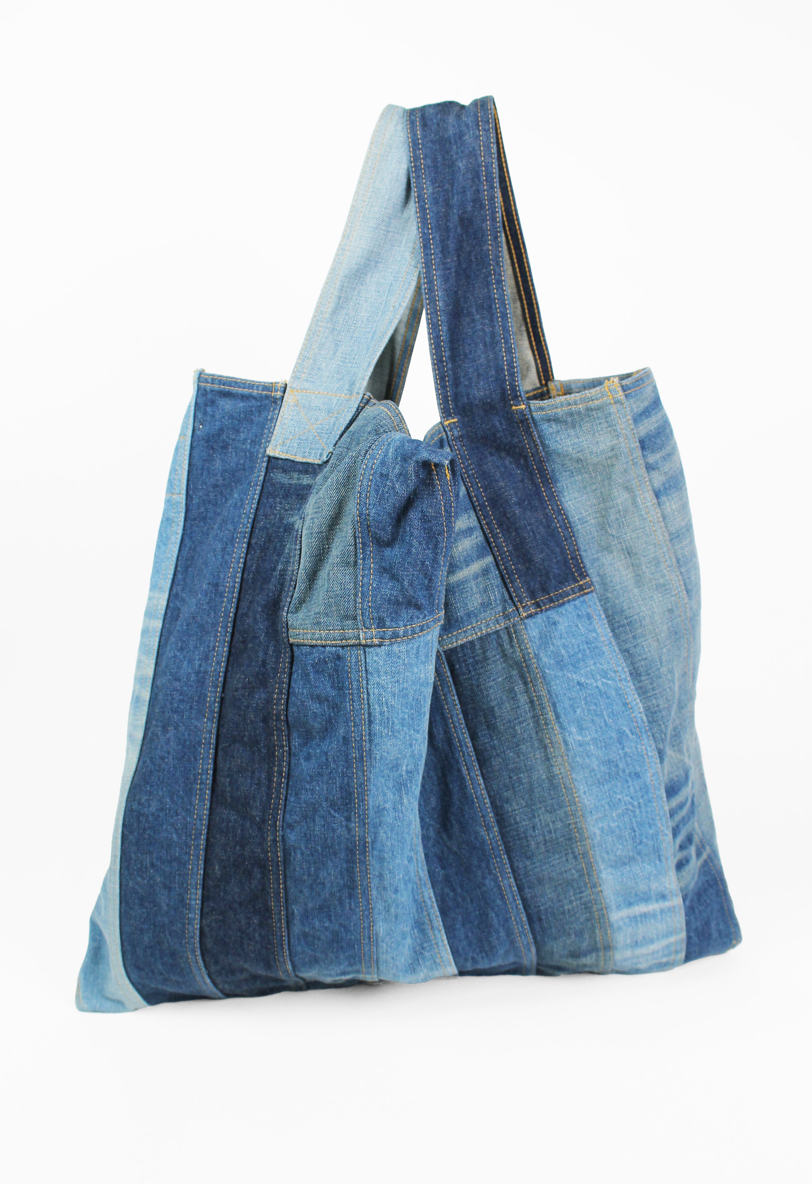 JUNYA WATANABE FW 2013 XL RECONSTRUCTED DENIM BAG