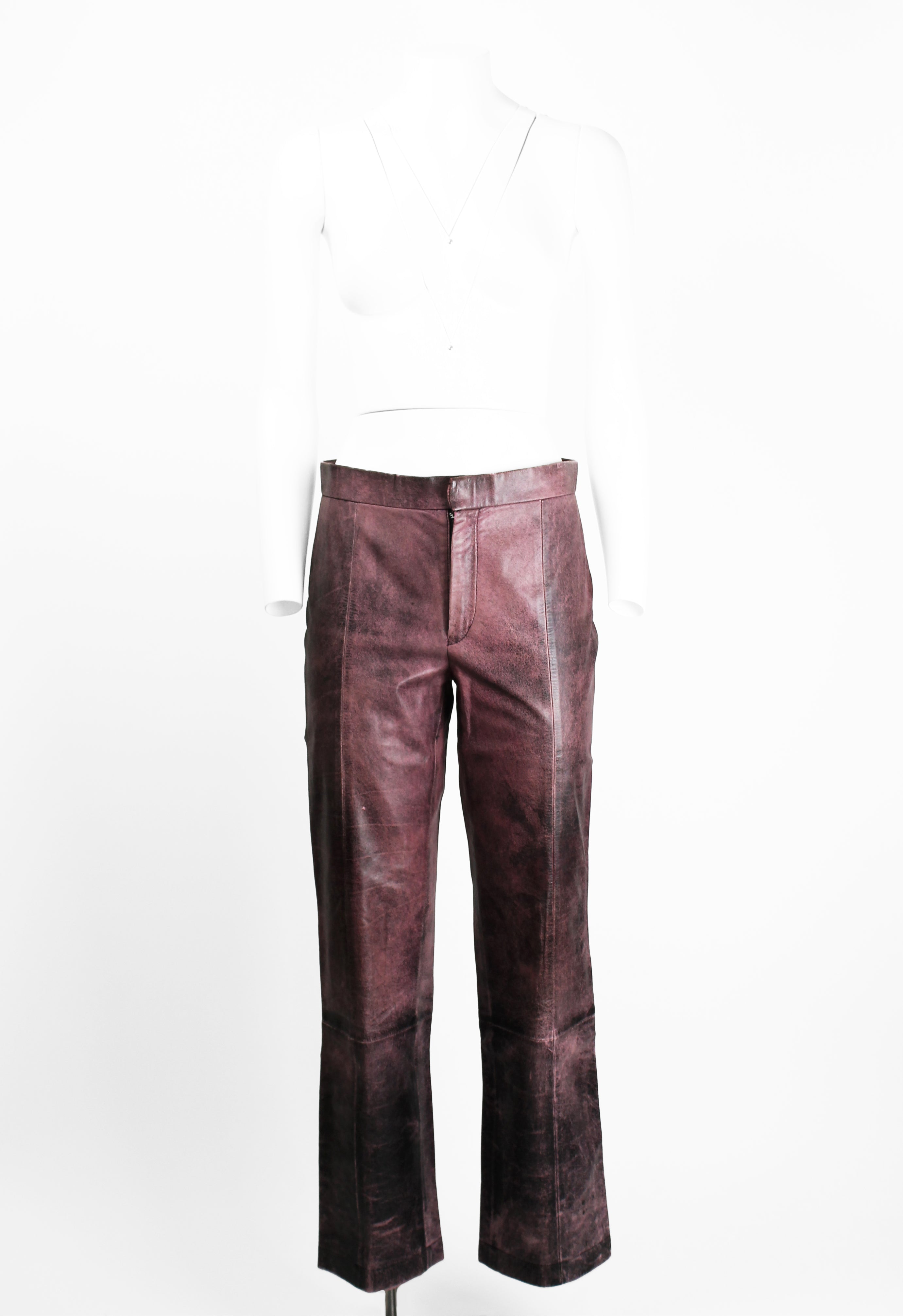JUNYA WATANABE FW 1996 CRACKED LEATHER TROUSERS