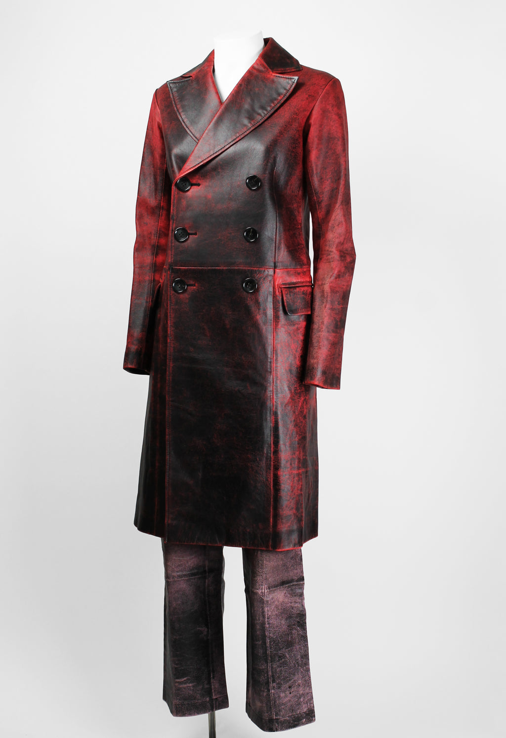 JUNYA WATANABE FW 1996 CRACKED LEATHER COAT