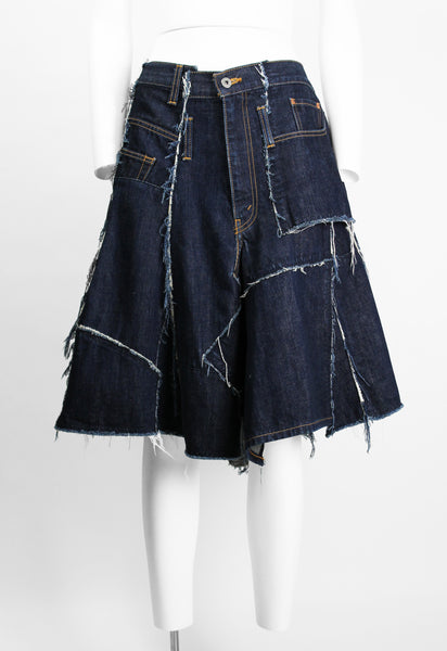 JUNYA WATANABE FW 2006 RECONSTRUCTED DENIM PATCHWORK SKIRT