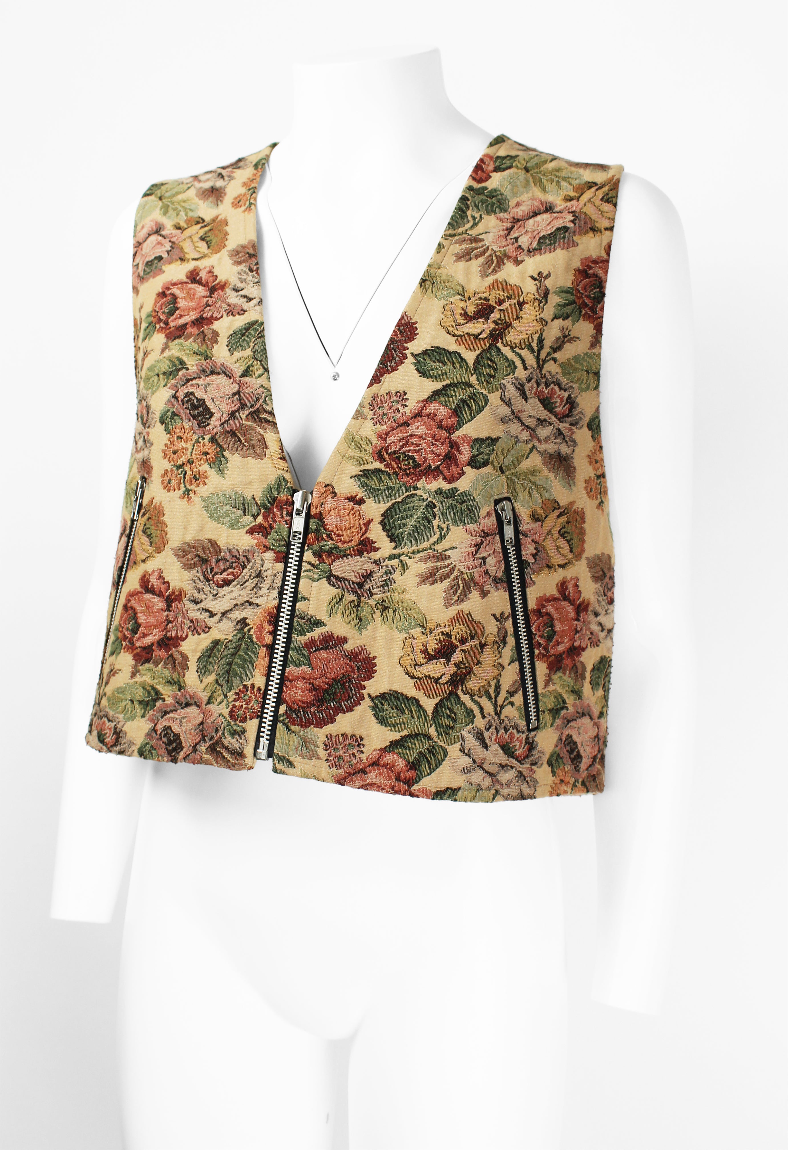 JUNYA WATANABE SS 1993 WIDE GOBELIN FLORAL WAISTCOAT