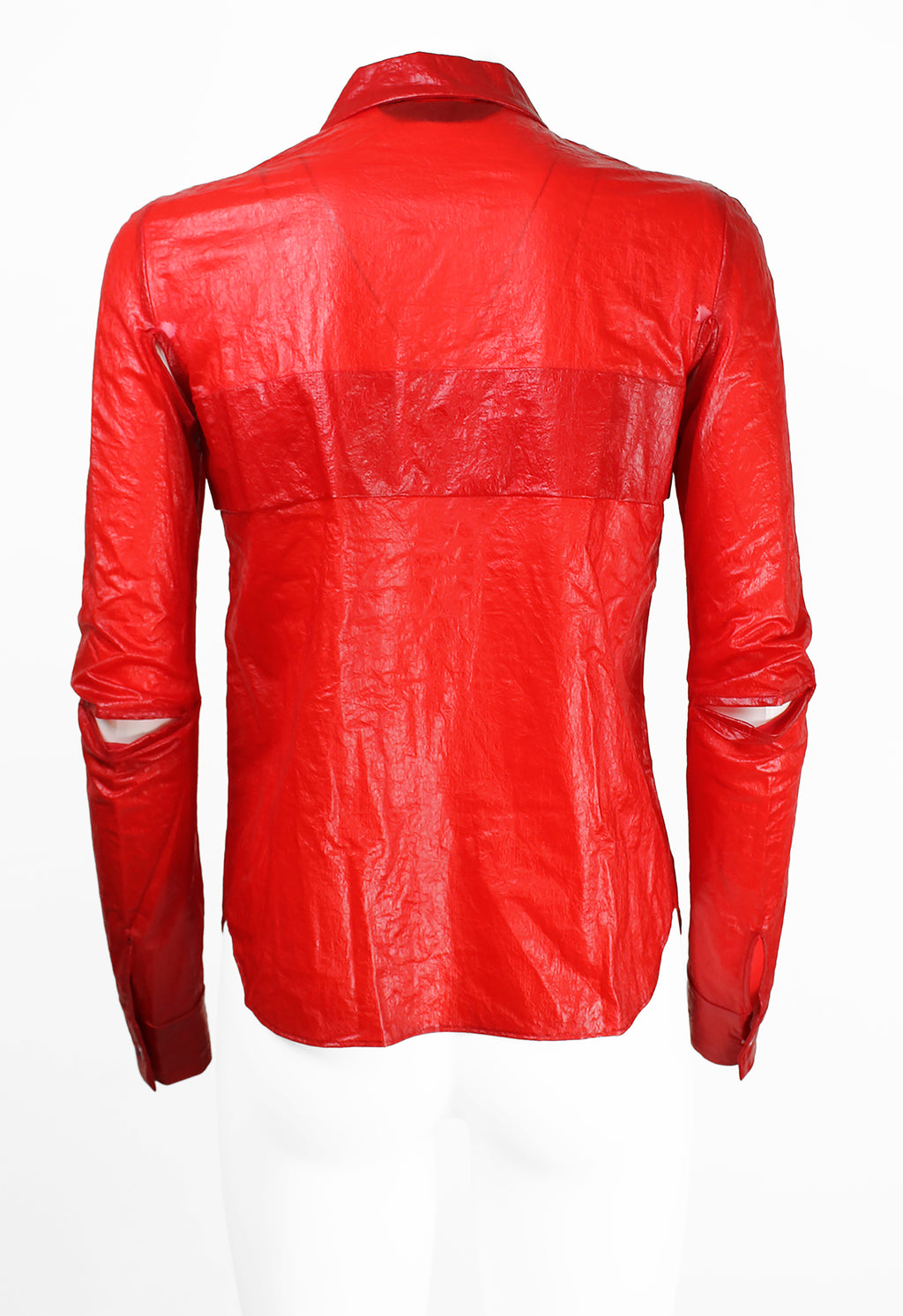 JUNYA WATANABE SS 1996 RED COATED SLIT SHIRT