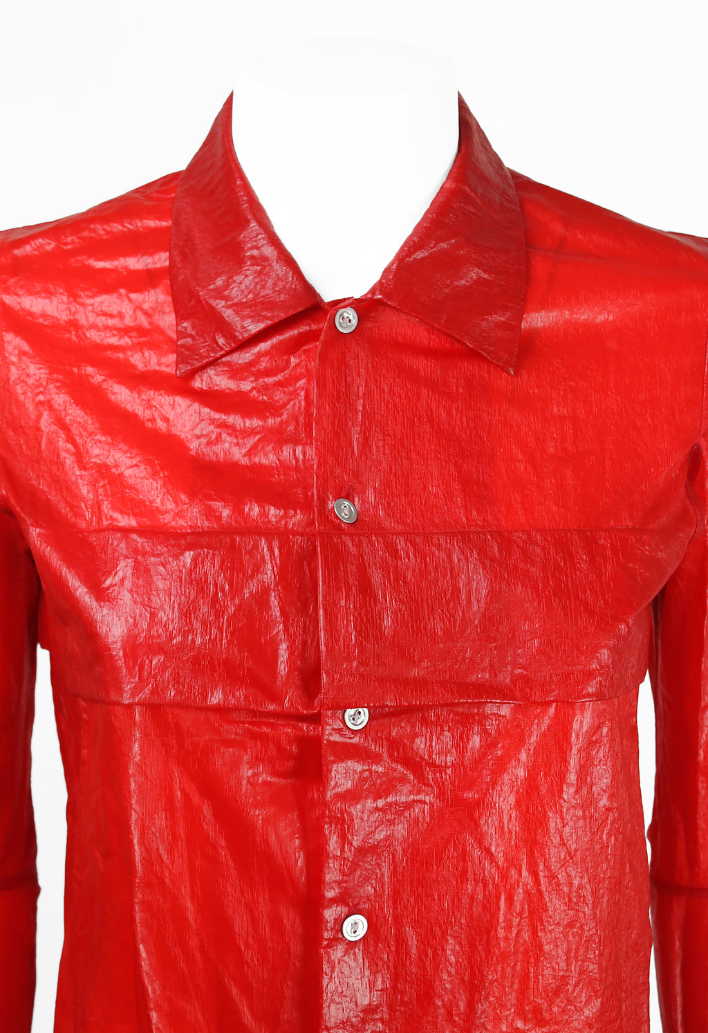 JUNYA WATANABE SS 1996 RED COATED SLIT SHIRT
