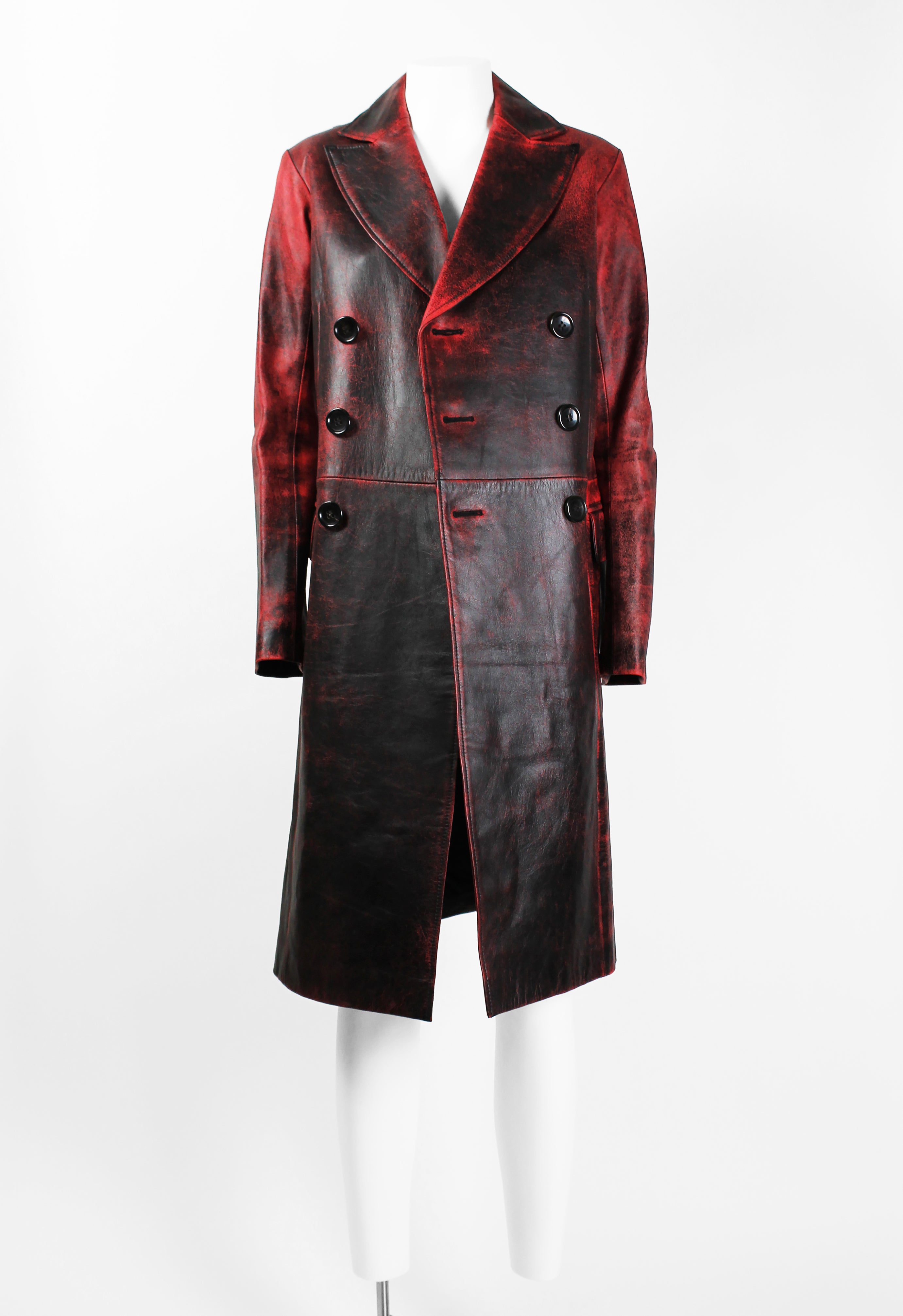 【完売品】LEATHER OVER COAT JUNYA WATANABE FW 1996 CRACKED LEATHER COAT – THE 543