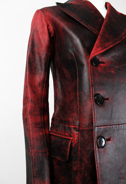 JUNYA WATANABE FW 1996 CRACKED LEATHER COAT