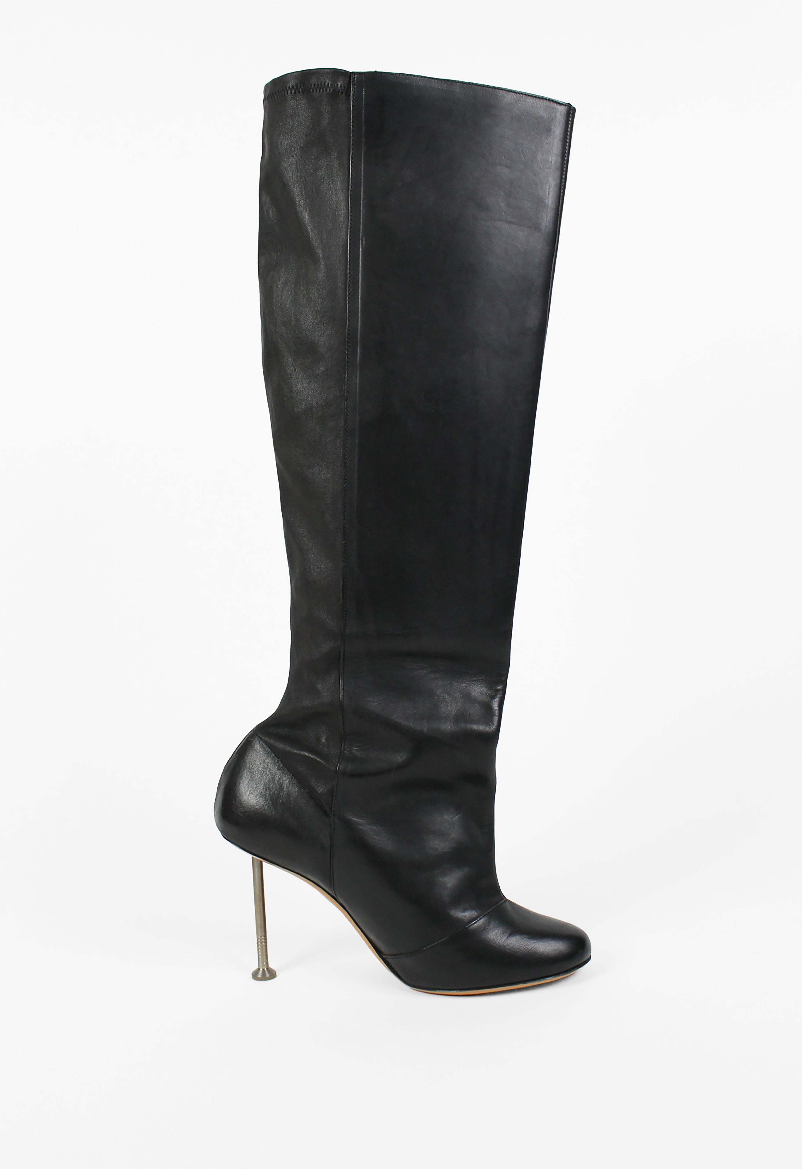 MAISON MARTIN MARGIELA FW 2008 KNEE HIGH LEATHER NAIL BOOTS