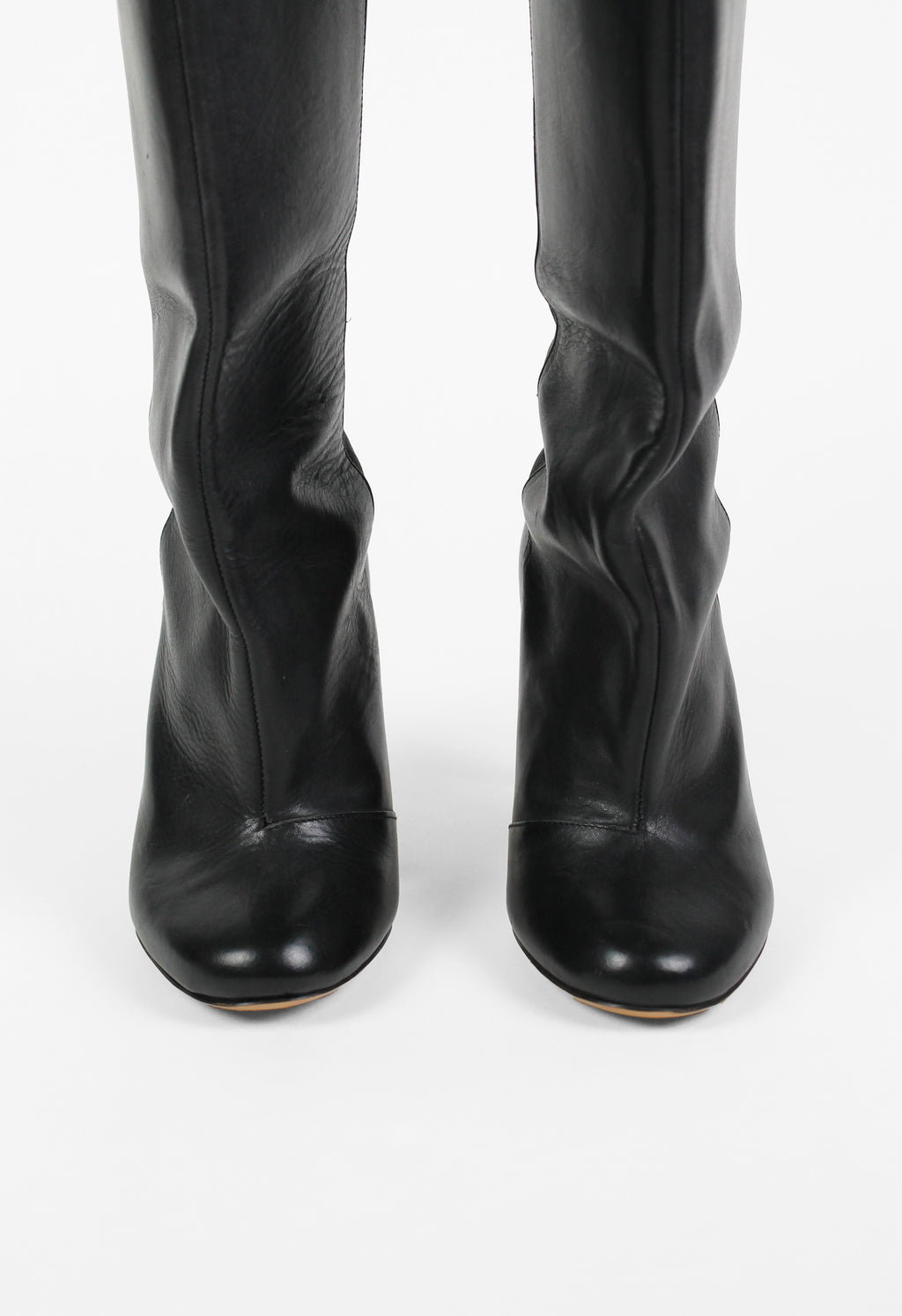 MAISON MARTIN MARGIELA FW 2008 KNEE HIGH LEATHER NAIL BOOTS