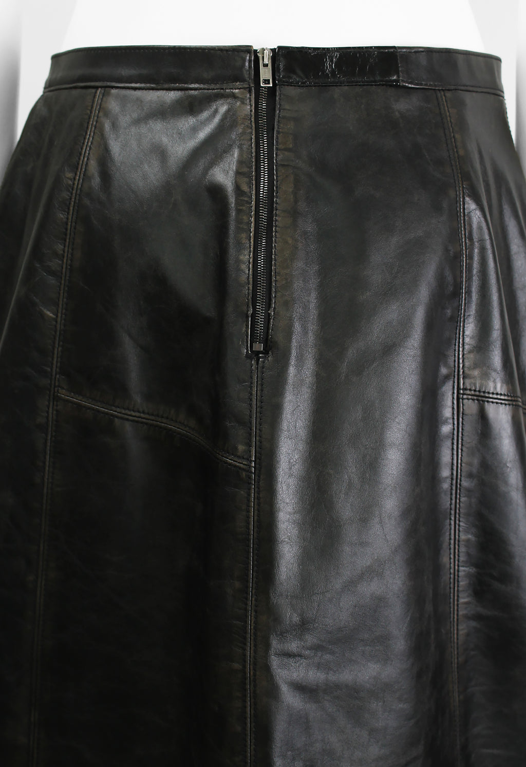 MARNI FW 2020 LONG LEATHER DISTRESSED PANEL SKIRT