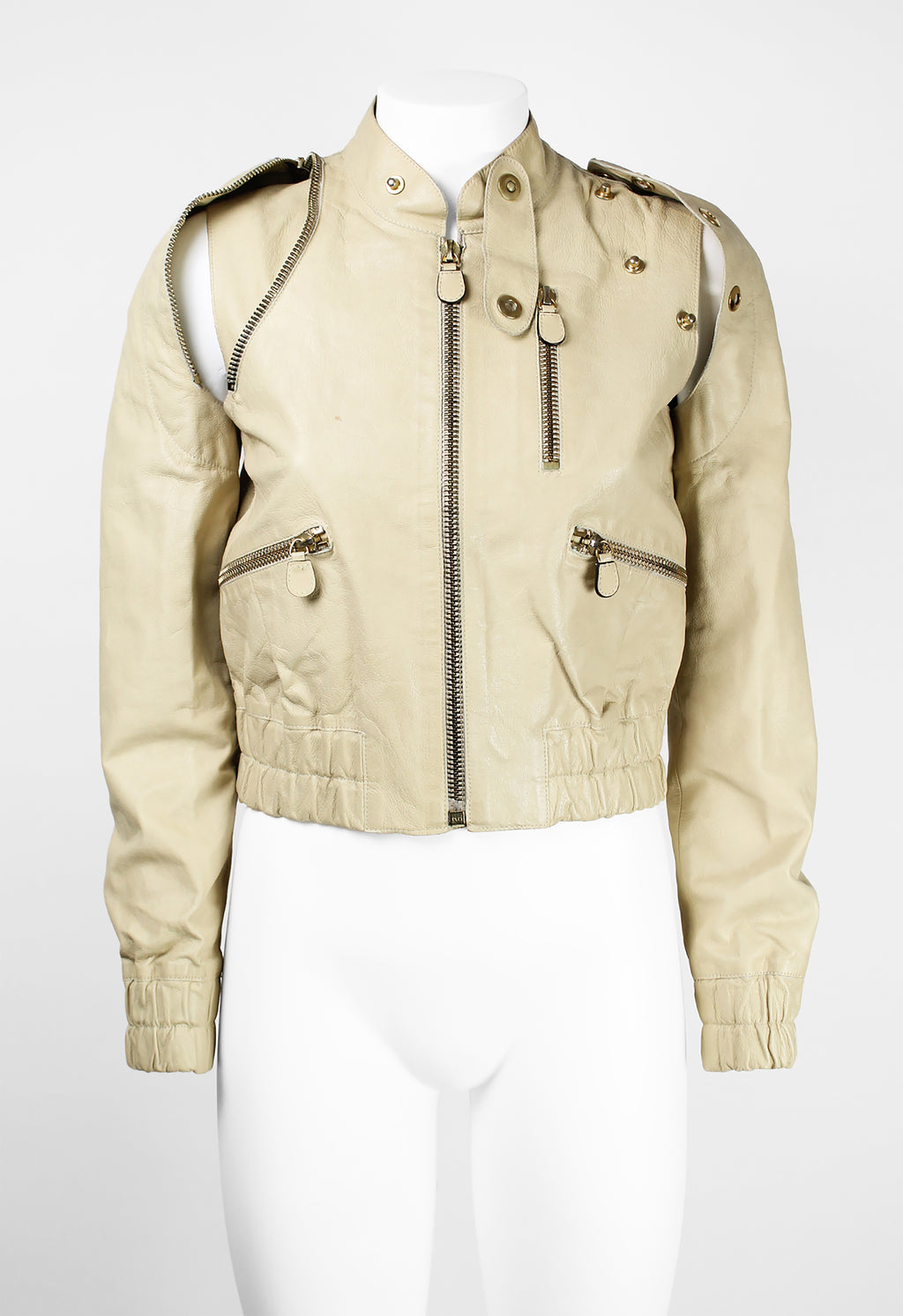 MARNI SS 2003 TRANSFORMABLE LEATHER BOMBER JACKET