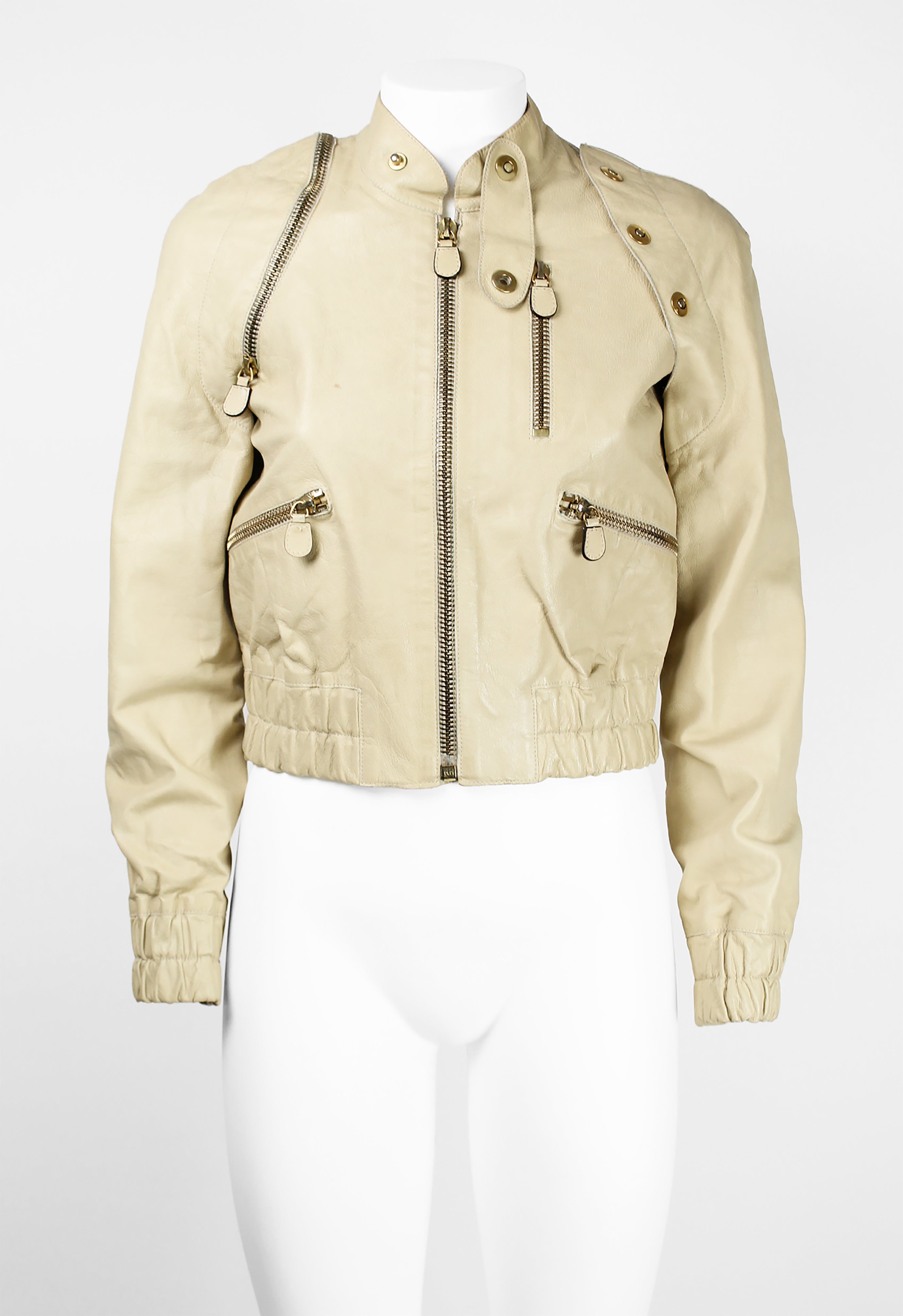 MARNI SS 2003 TRANSFORMABLE LEATHER BOMBER JACKET