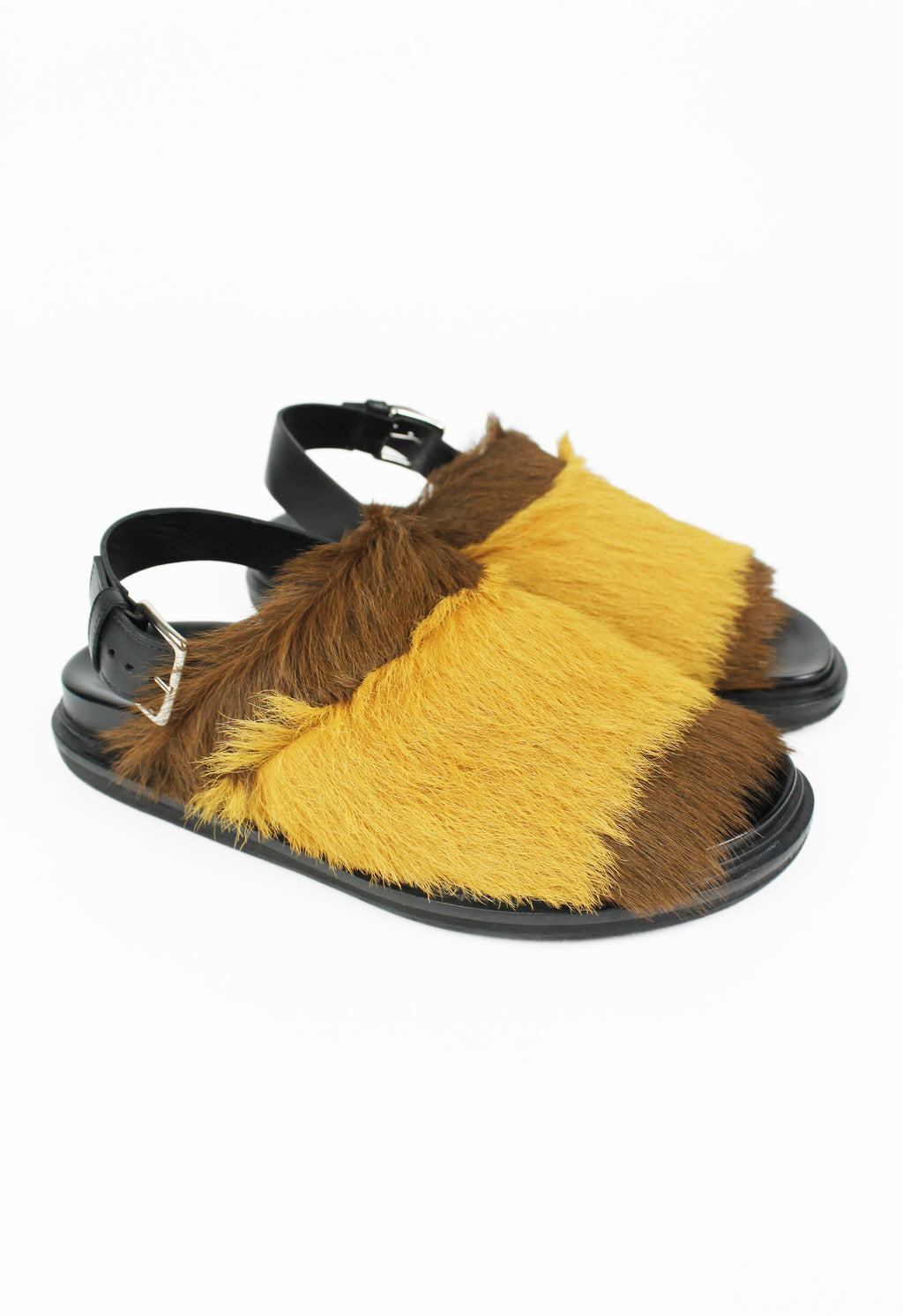 MARNI 2018 TWO TONE FUR SANDALS