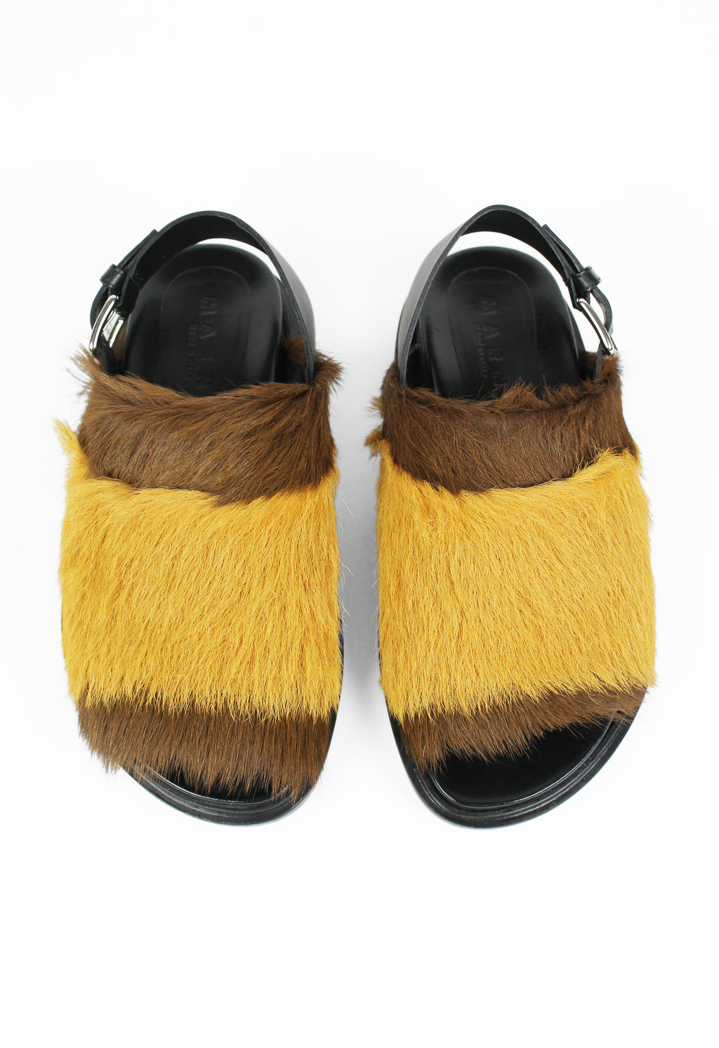 MARNI 2018 TWO TONE FUR SANDALS