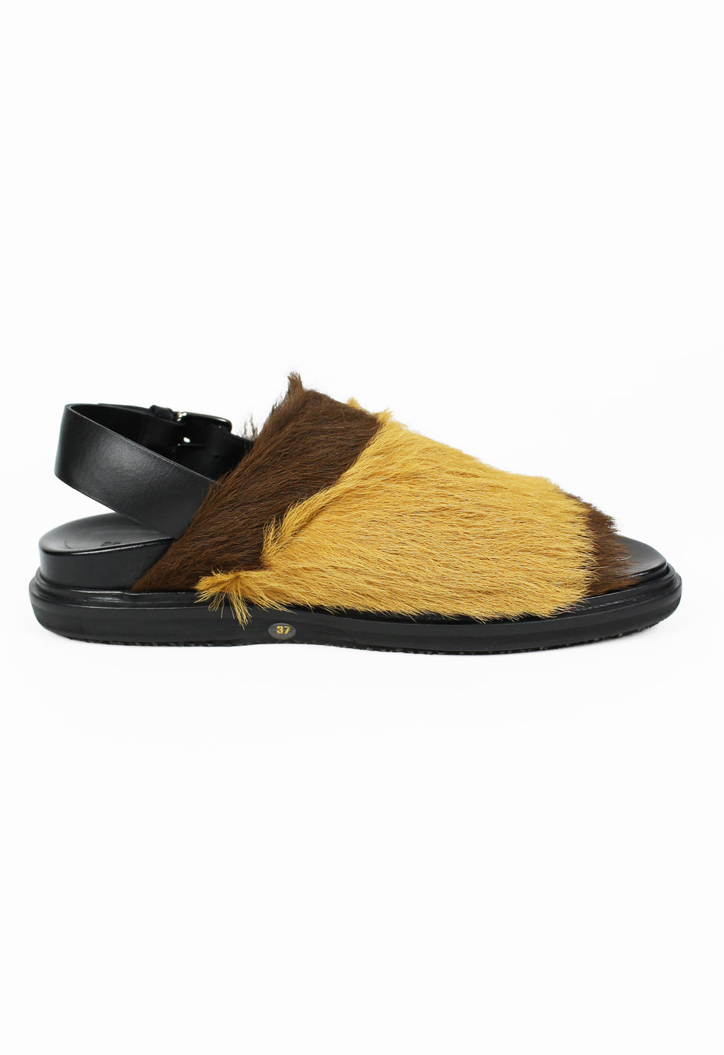 MARNI 2018 TWO TONE FUR SANDALS