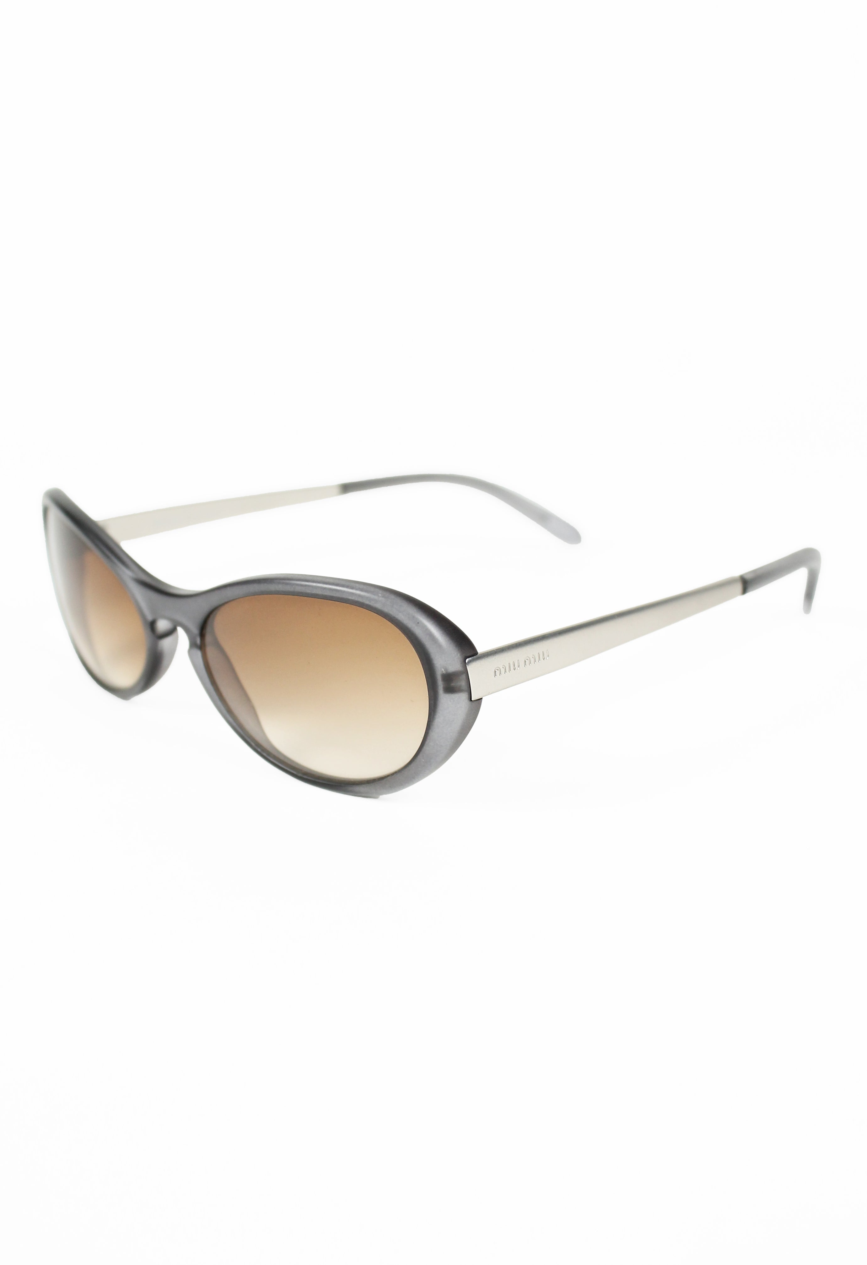 MIU MIU 2000'S GREY FROSTED SUNGLASSES