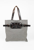 MIU MIU BELTED LEATHER SUNGLASSES CASE TOTE BAG