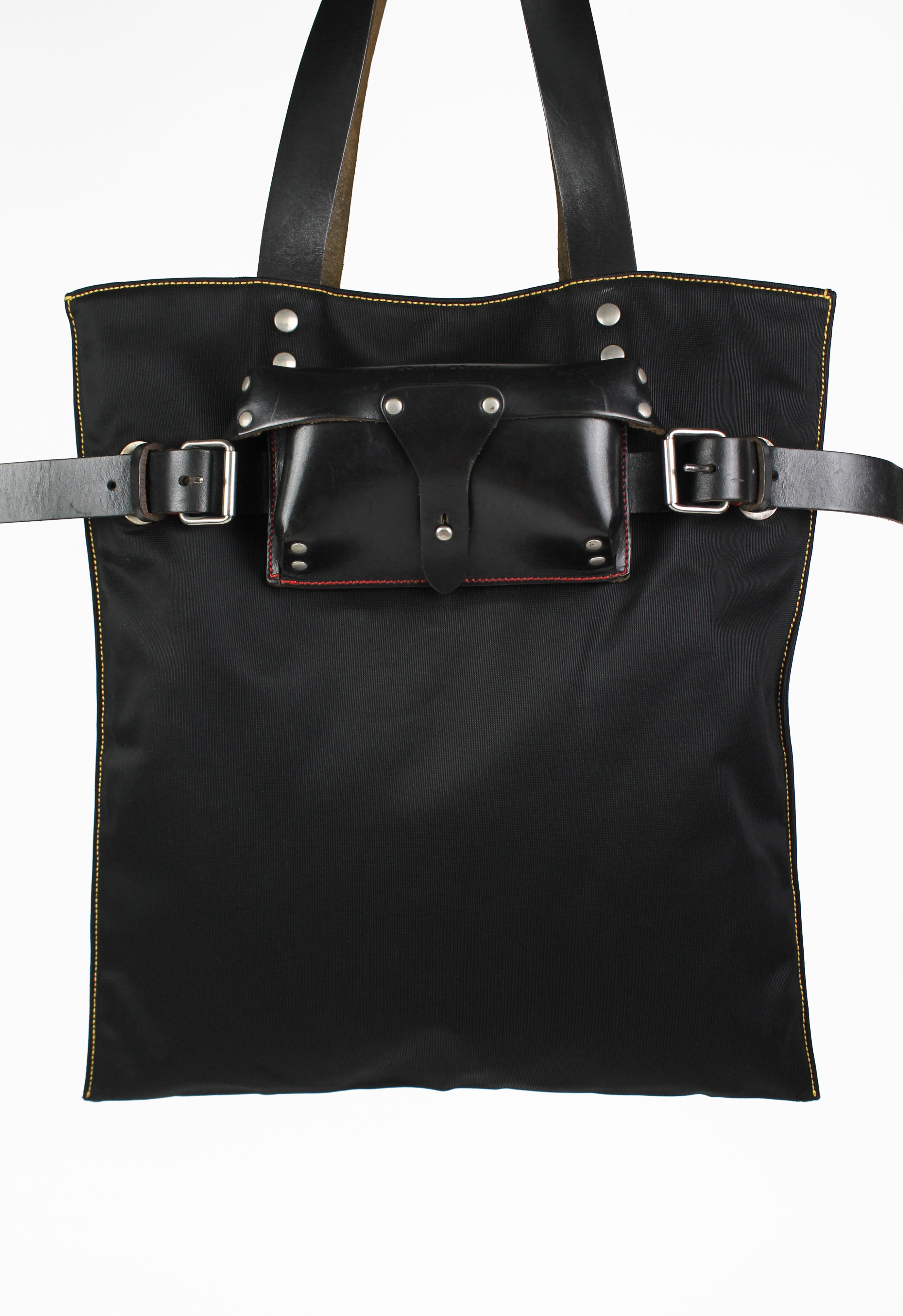 MIU MIU BELTED LEATHER SUNGLASSES CASE TOTE BAG