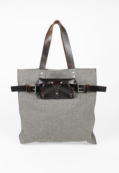 MIU MIU BELTED LEATHER SUNGLASSES CASE TOTE BAG