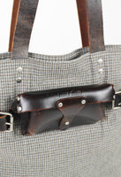 MIU MIU BELTED LEATHER SUNGLASSES CASE TOTE BAG