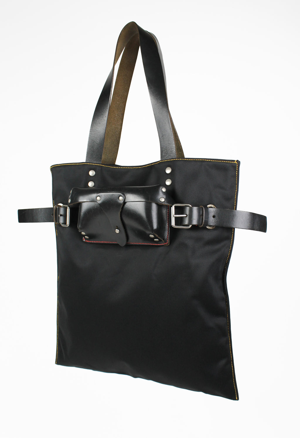MIU MIU BELTED LEATHER SUNGLASSES CASE TOTE BAG