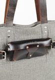 MIU MIU BELTED LEATHER SUNGLASSES CASE TOTE BAG