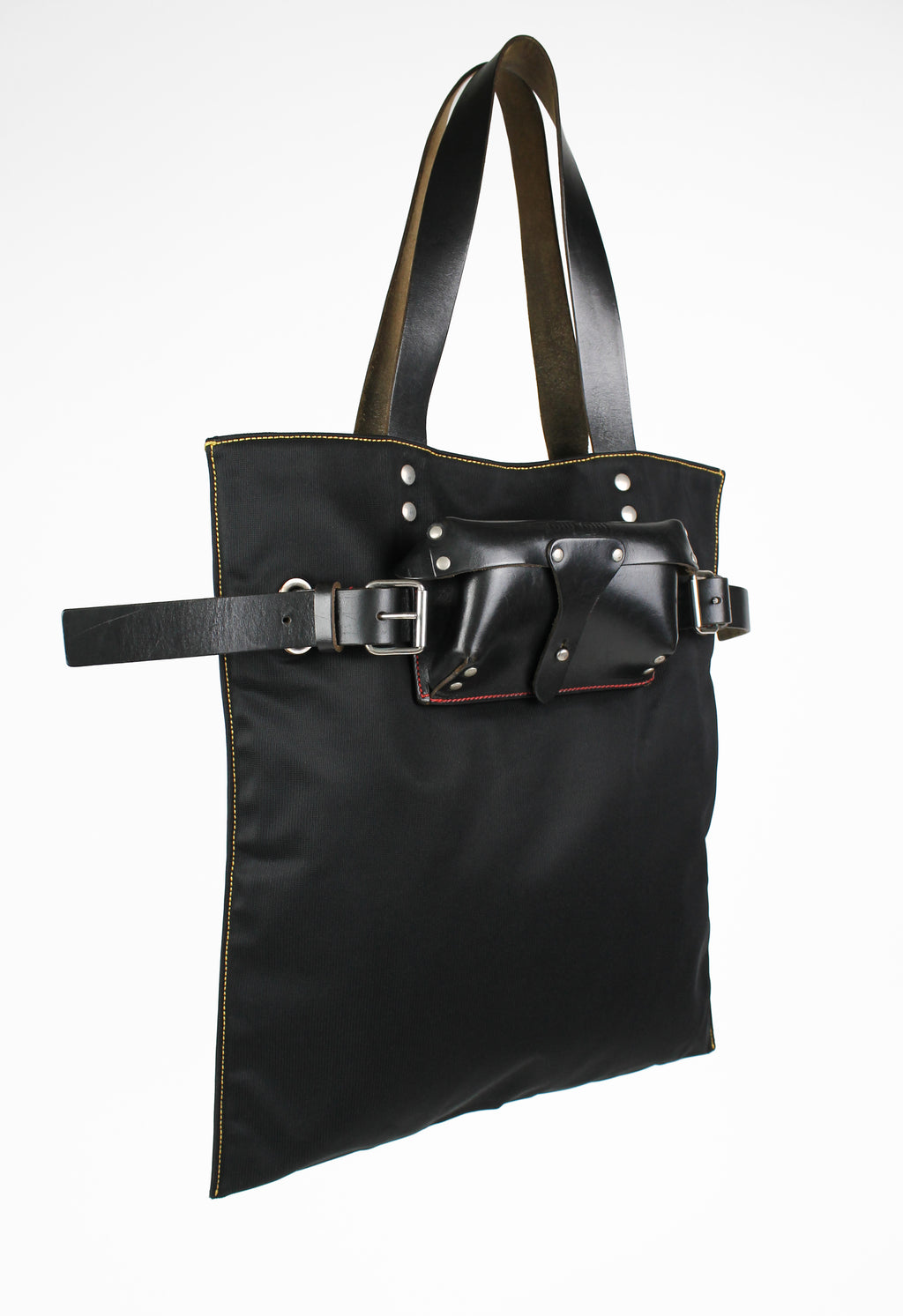 MIU MIU BELTED LEATHER SUNGLASSES CASE TOTE BAG